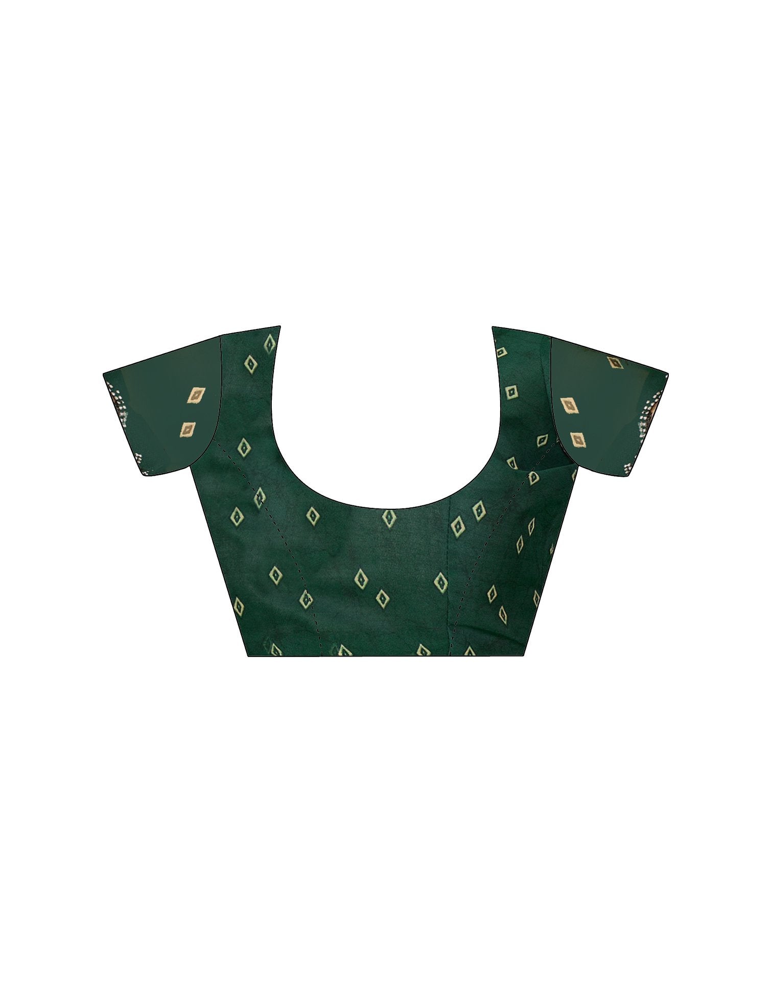 Bottle Green Georgette Printed Laheriya Saree