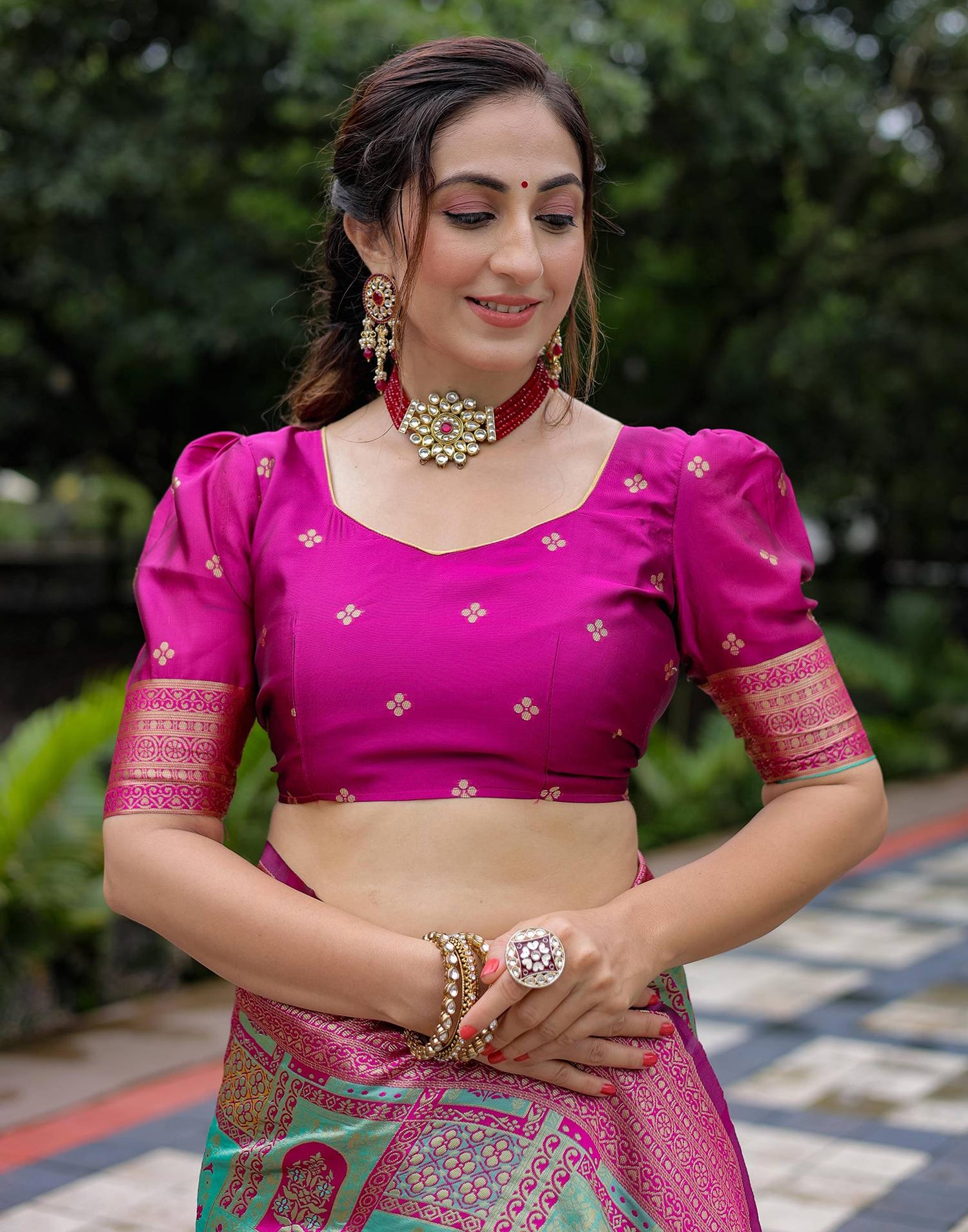 Mint Green Silk Woven Saree