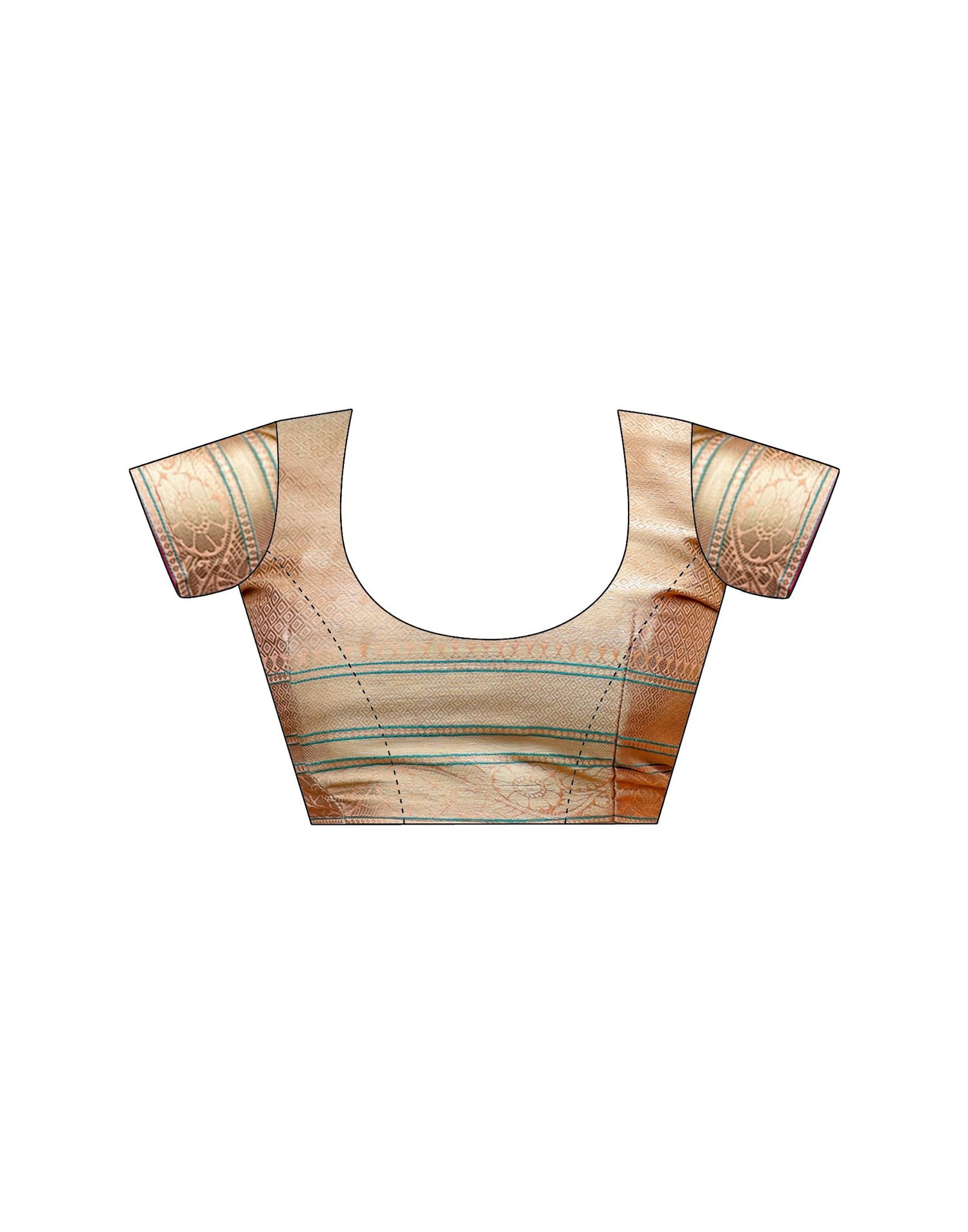 Peach Silk Woven Saree