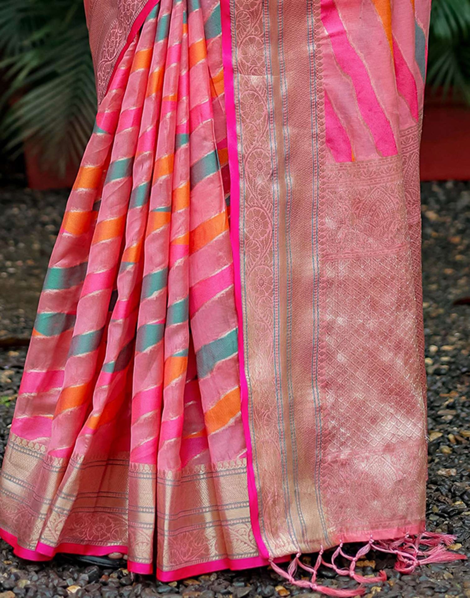 Rose Pink Silk Woven Saree