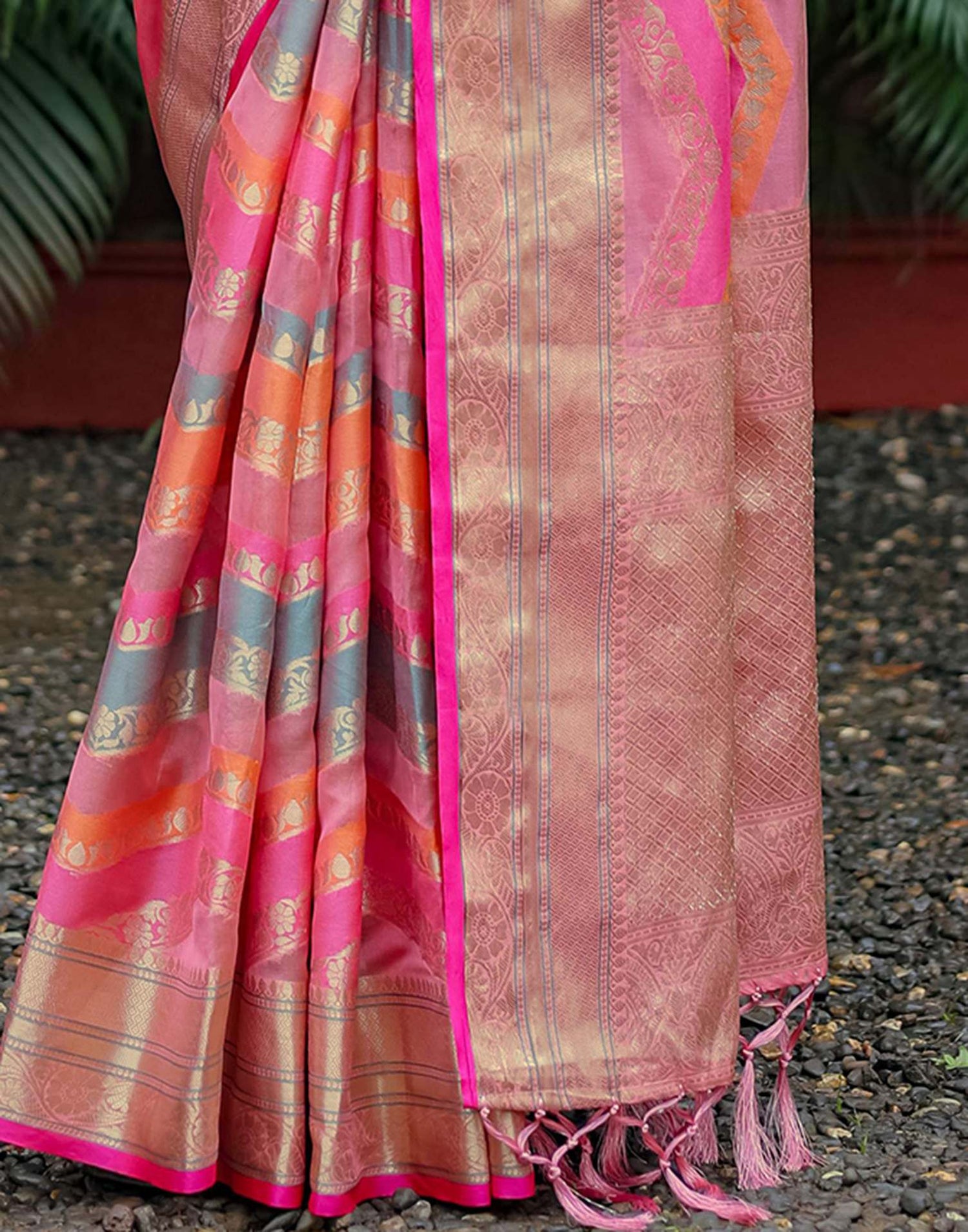 Light Pink Silk Woven Saree