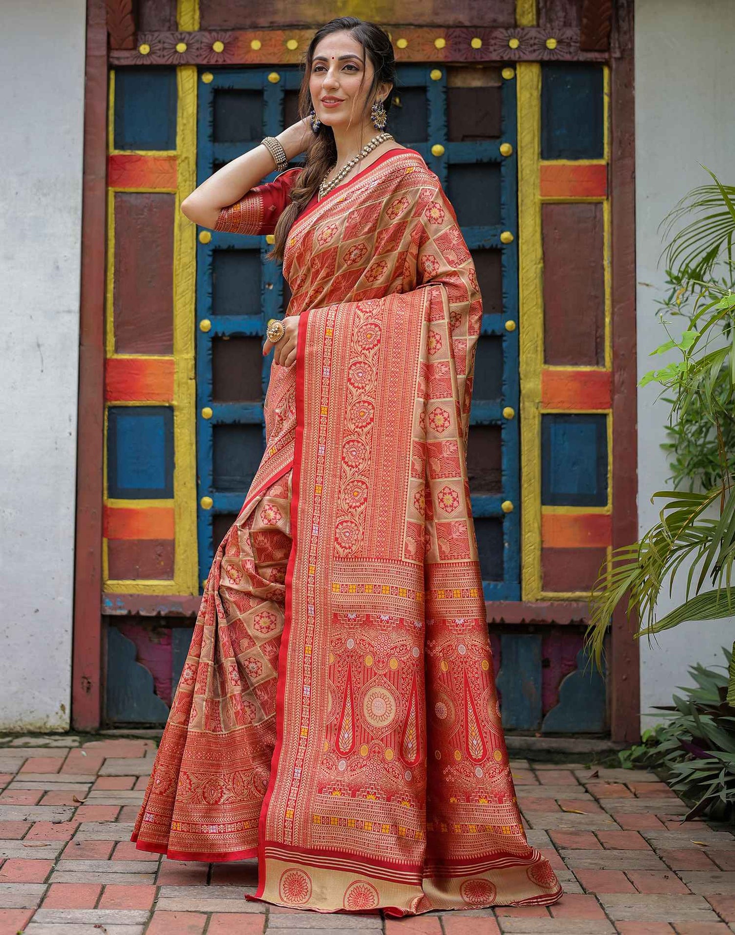 Light Brown Silk Woven Saree