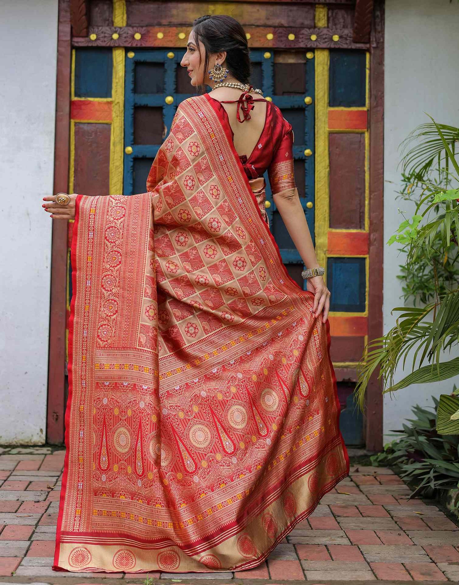 Light Brown Silk Woven Saree