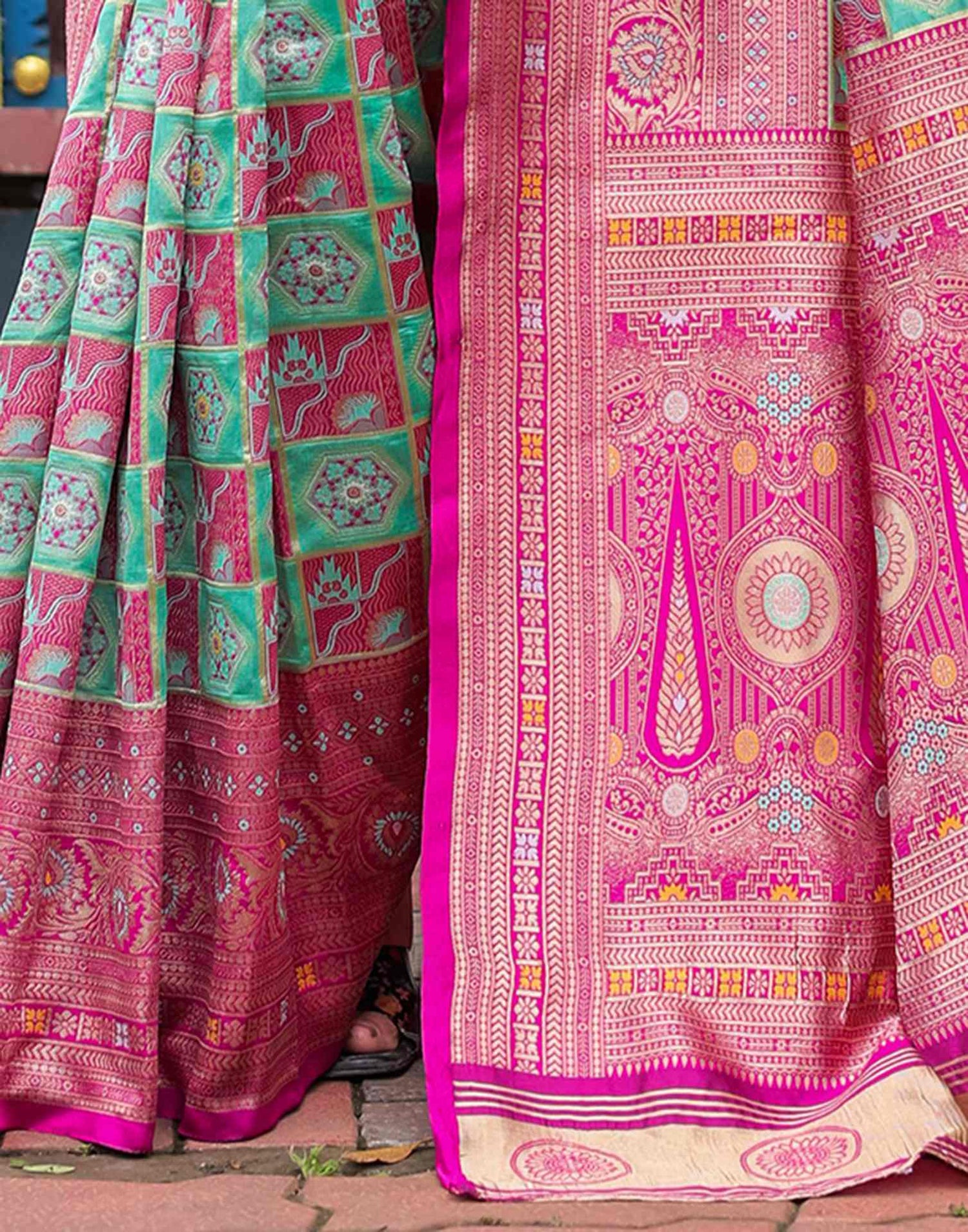 Mint Green Silk Woven Saree