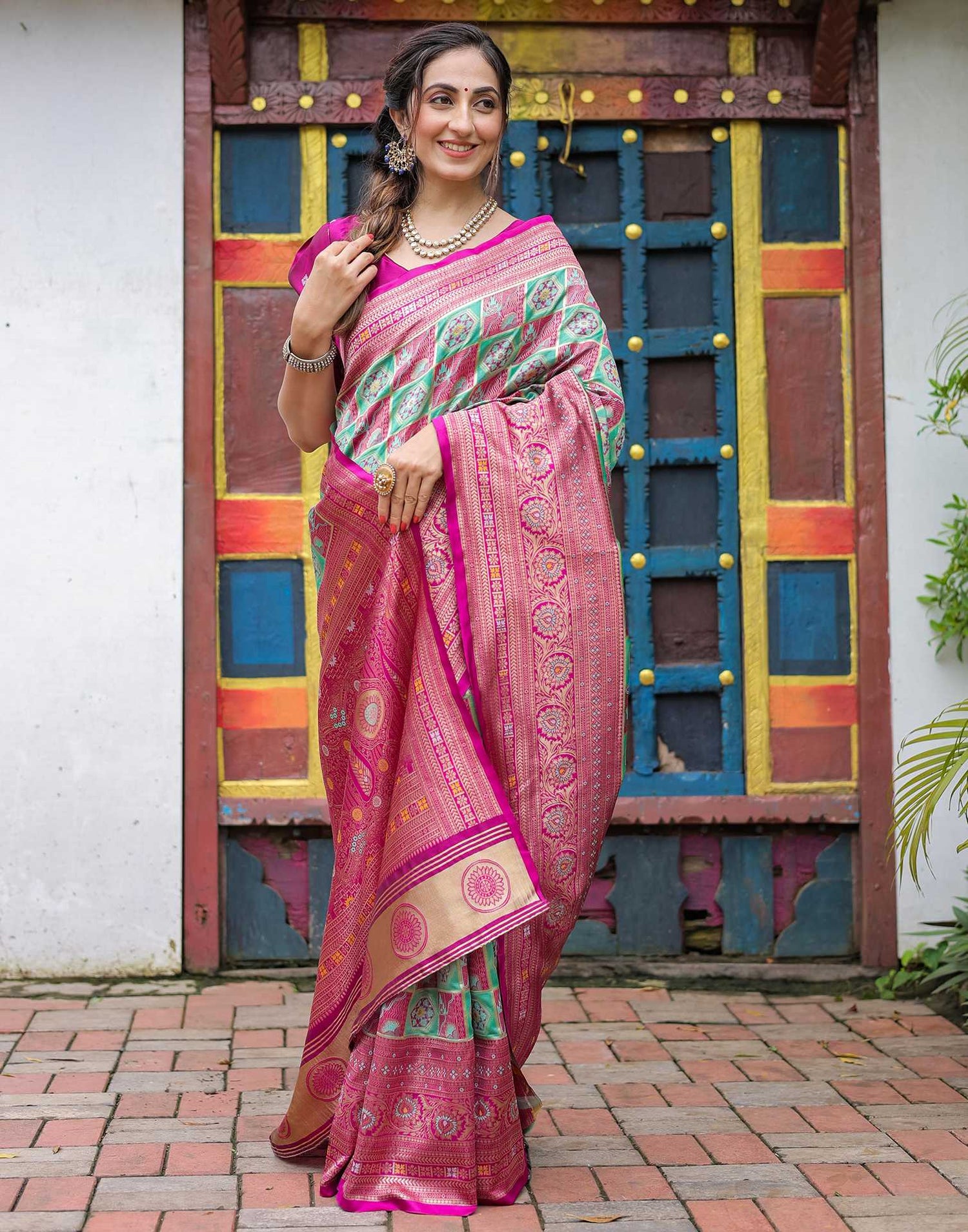 Mint Green Silk Woven Saree