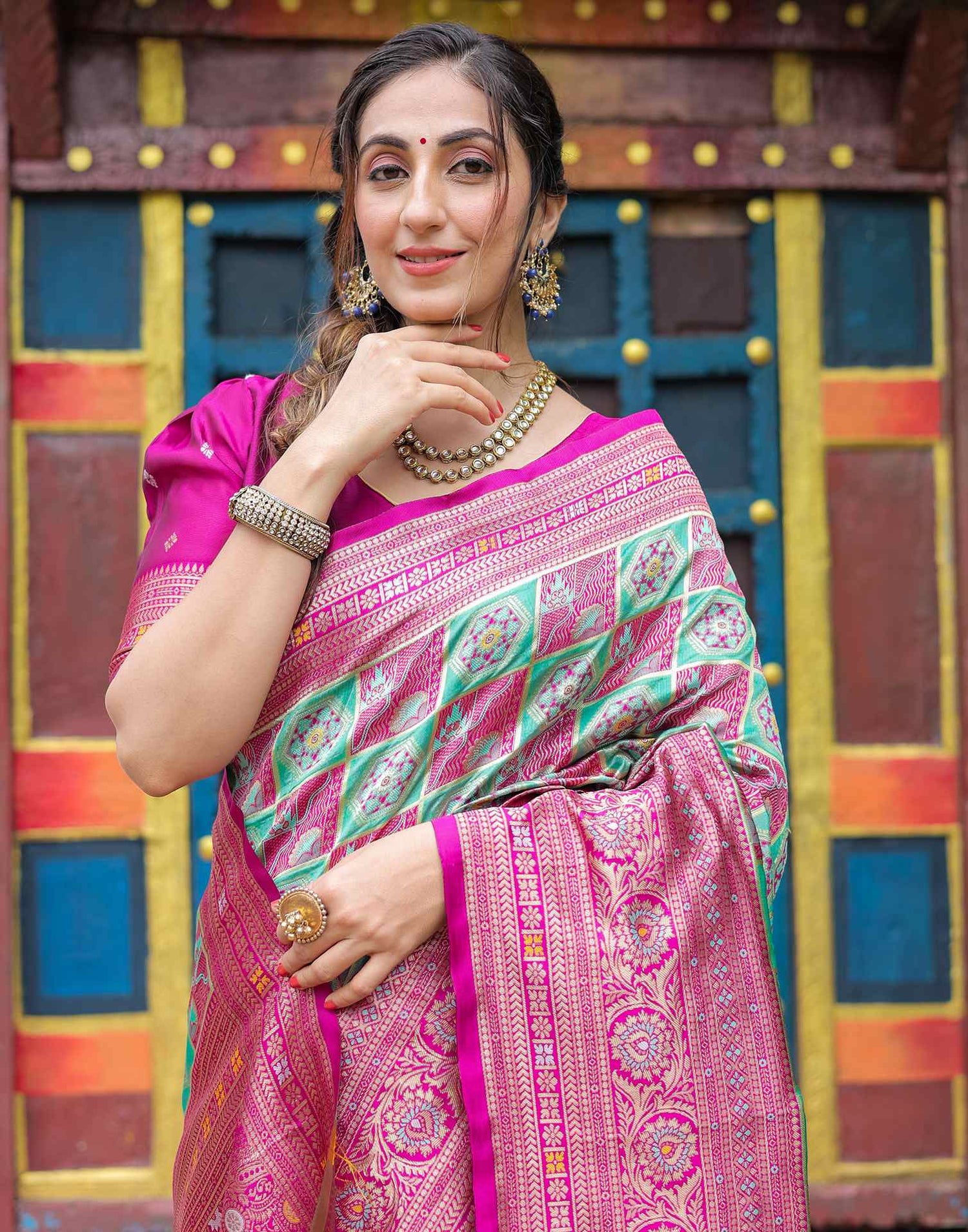 Mint Green Silk Woven Saree