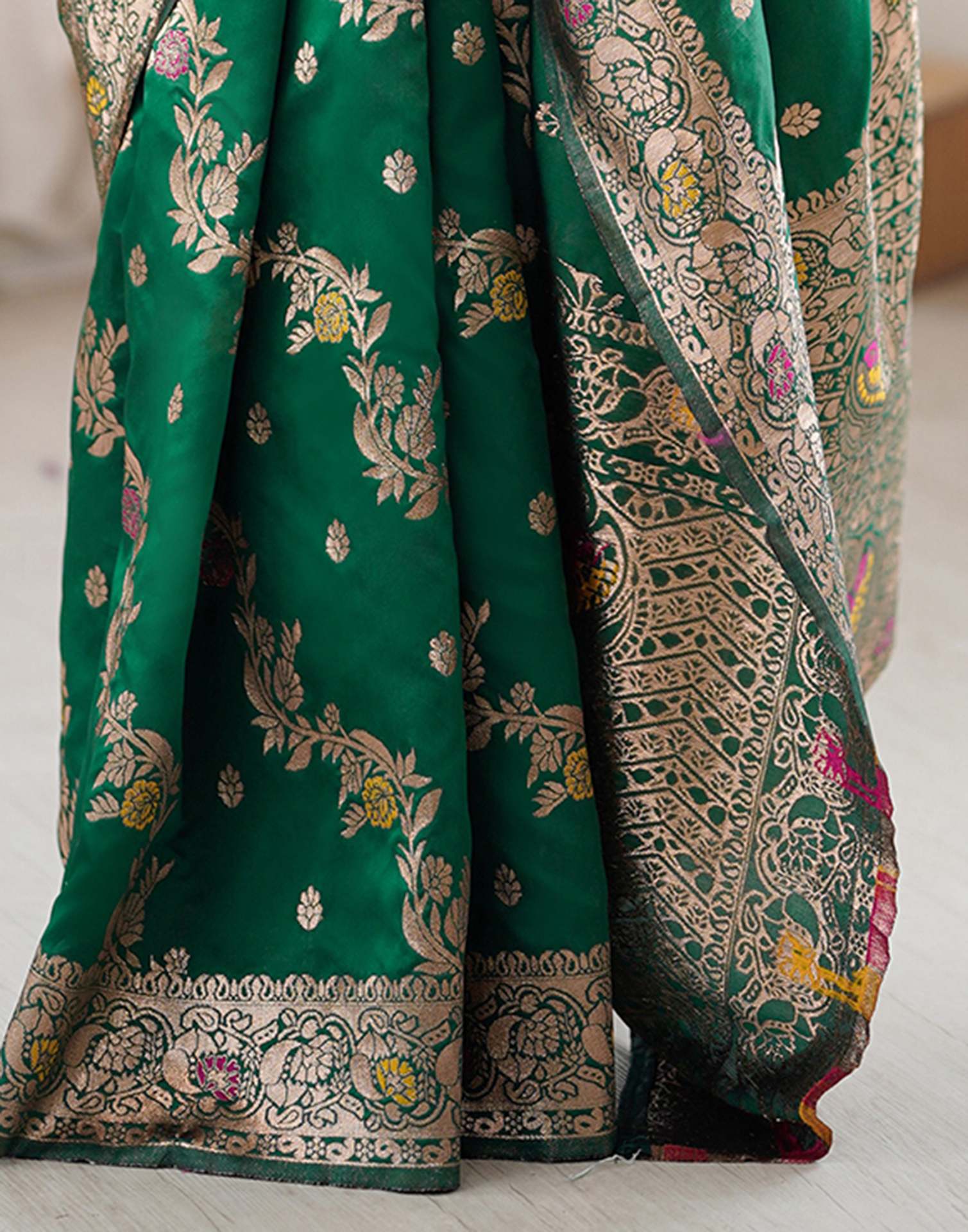 Green Silk Woven Banarasi Saree