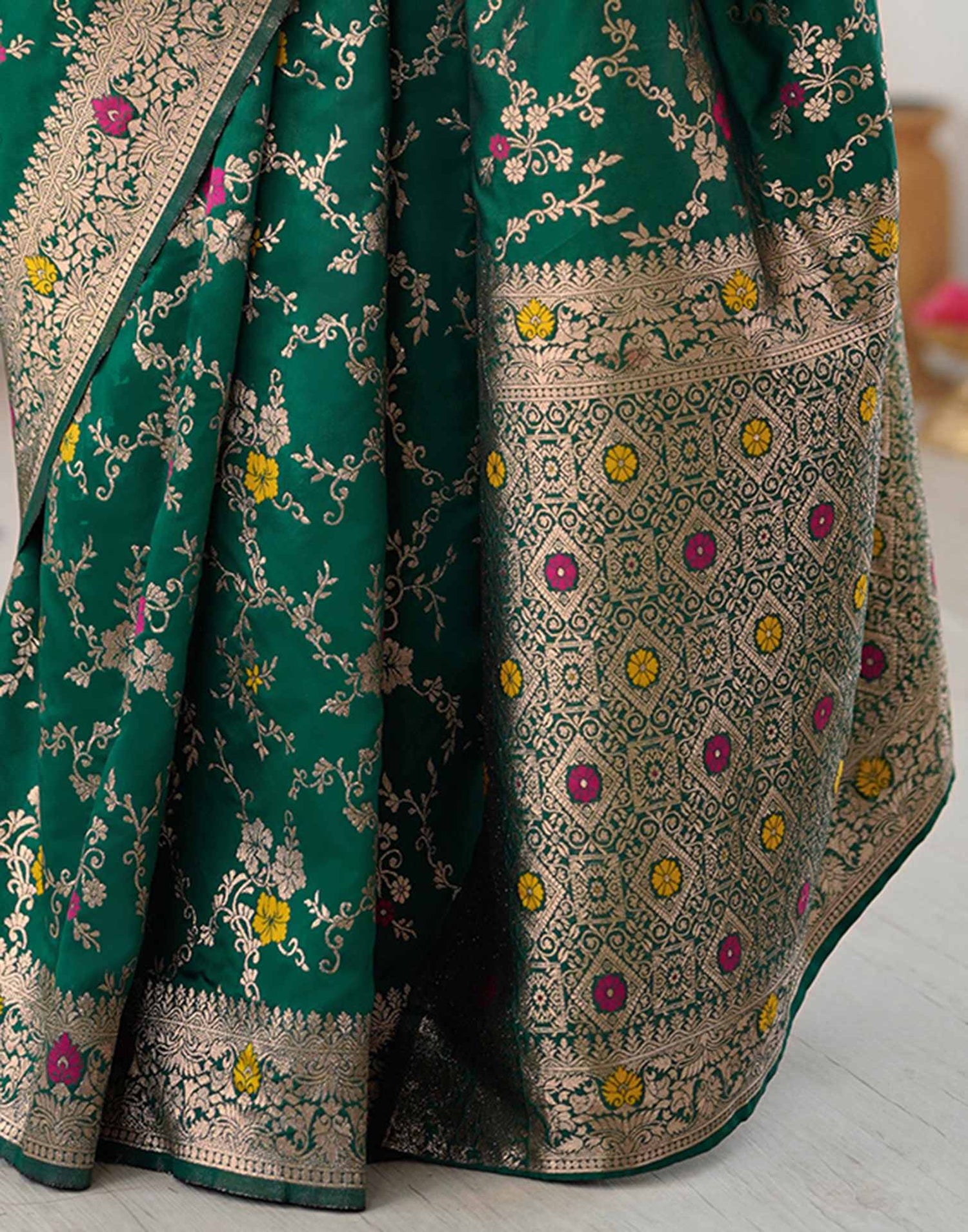 Green Silk Woven Banarasi Saree