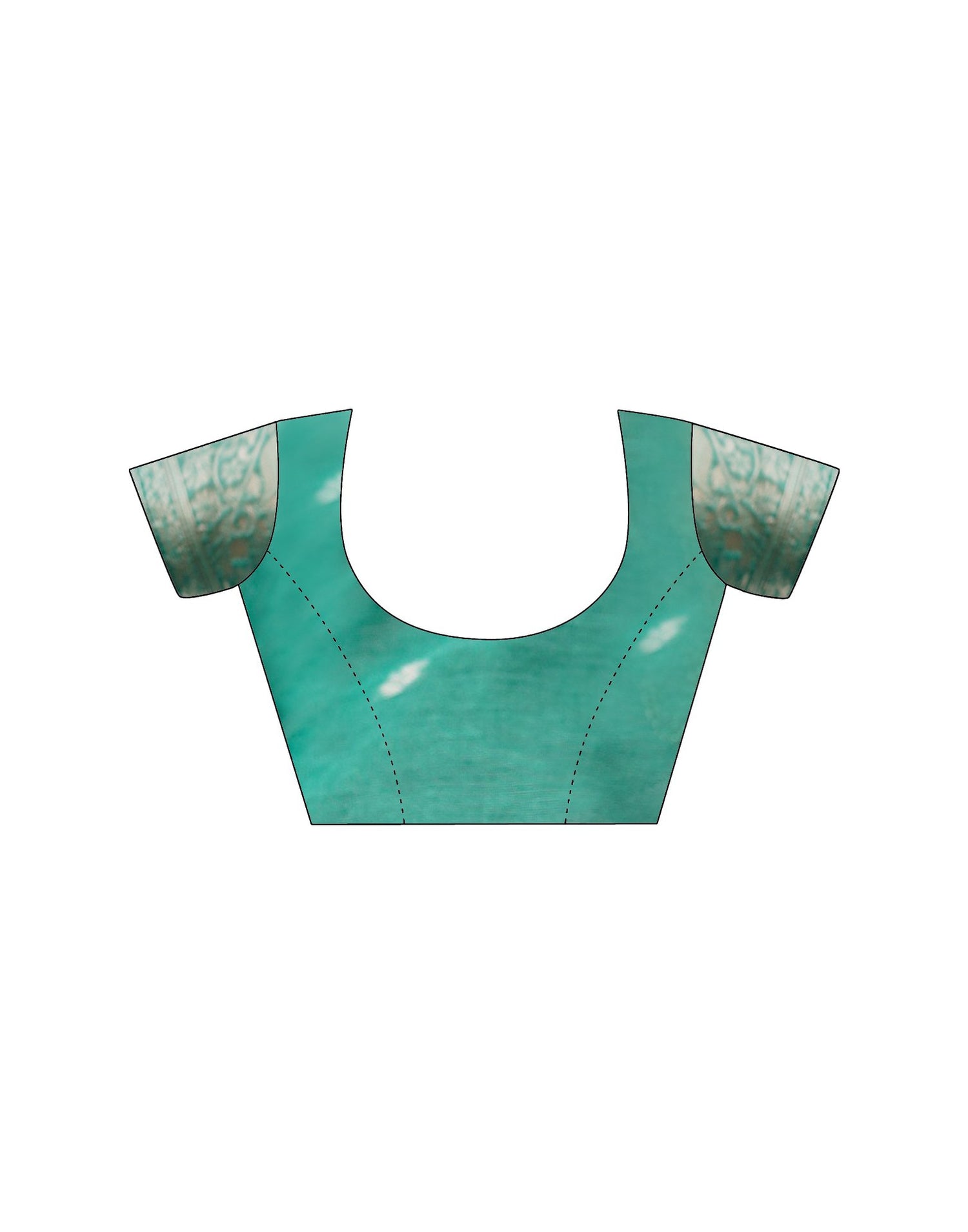 Light Teal Green Chanderi Cotton Woven Saree