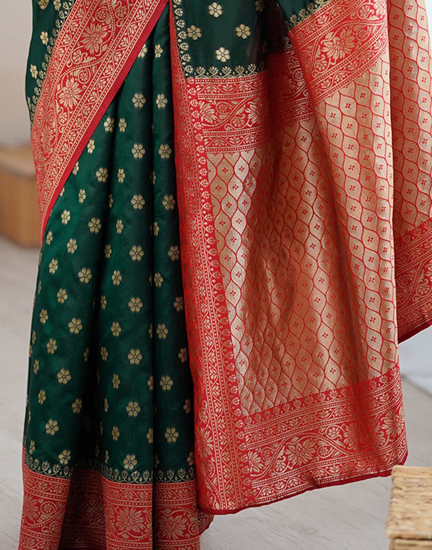 Green Silk Woven Saree