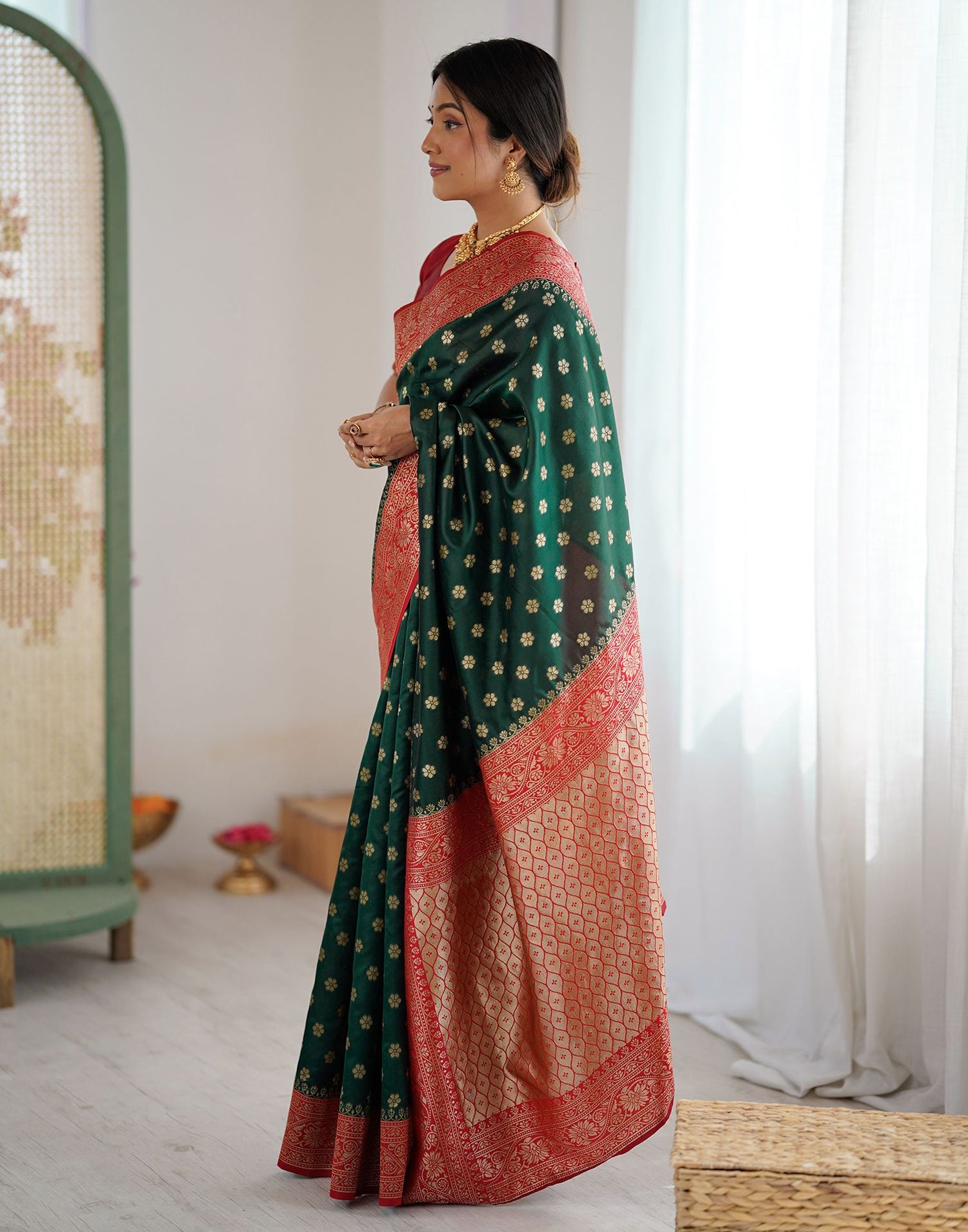 Green Silk Woven Saree