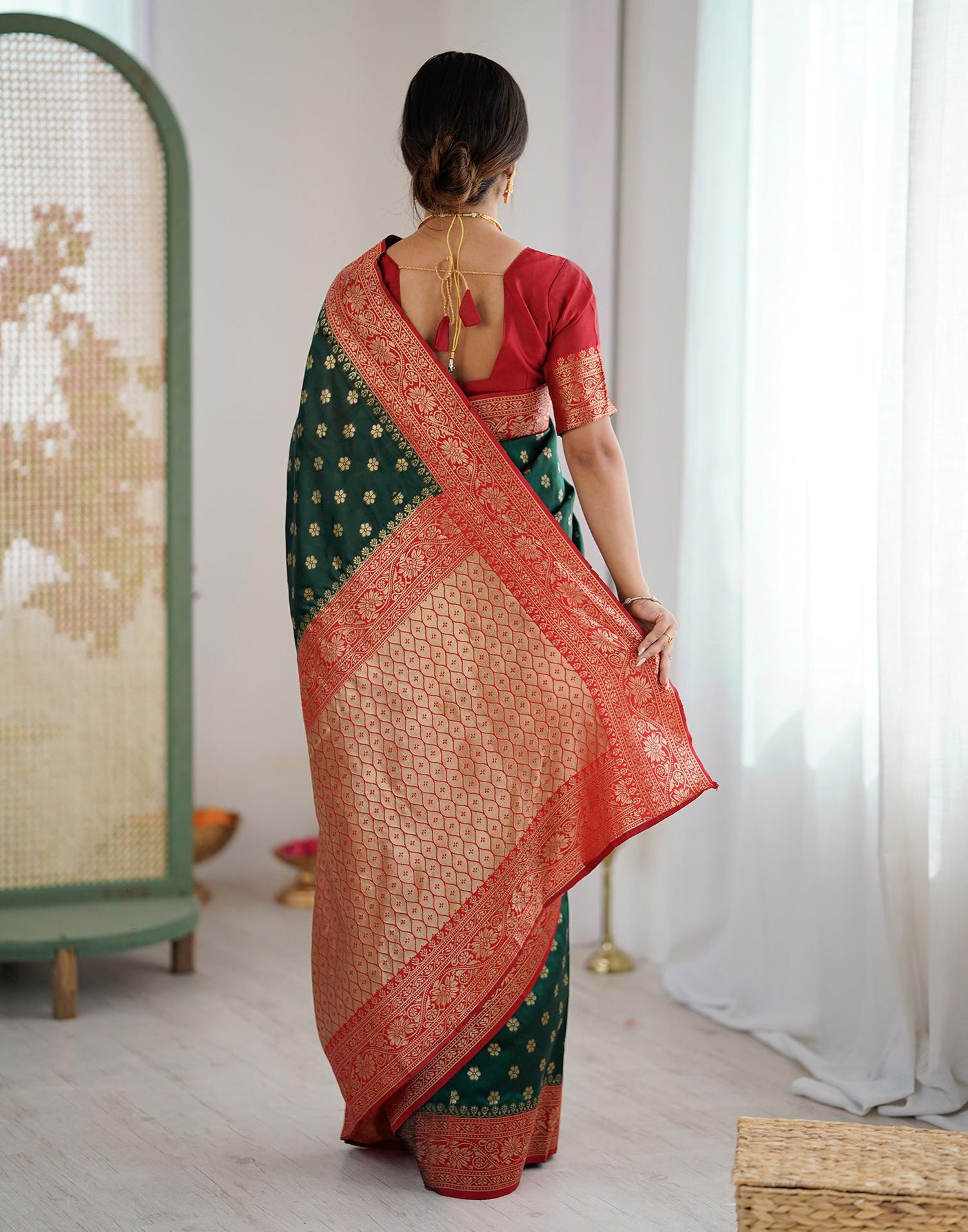 Green Silk Woven Saree