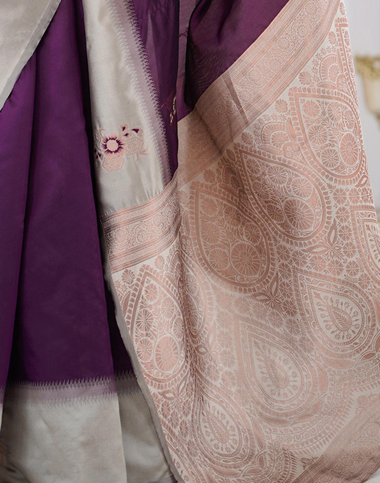 Purple Silk Woven Saree