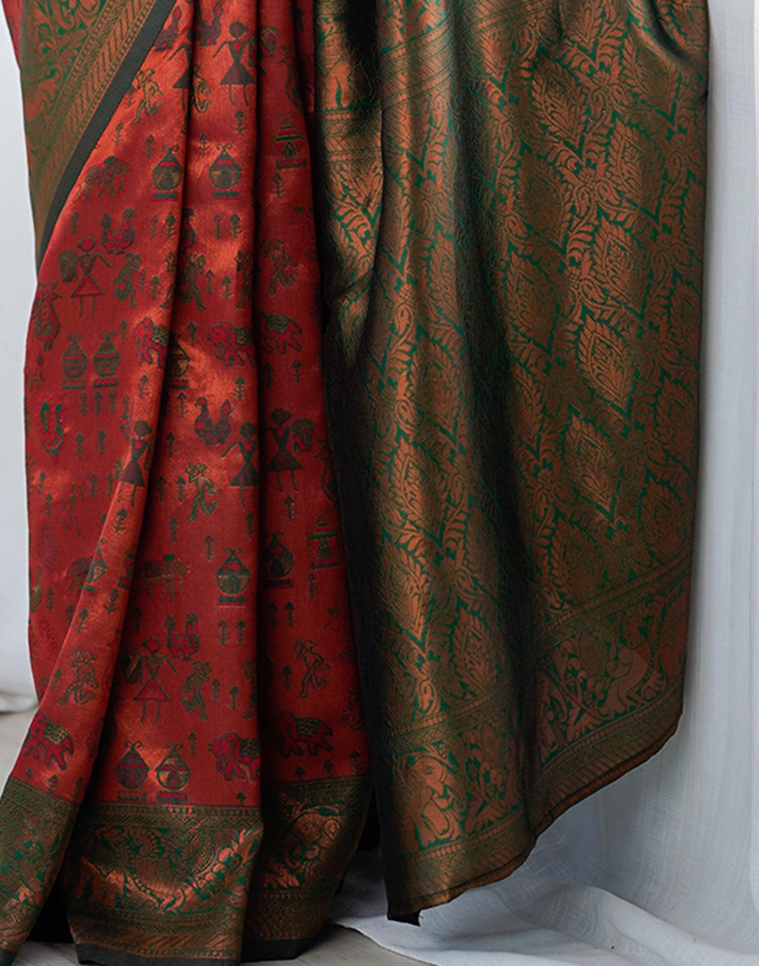 Red Silk Woven Saree