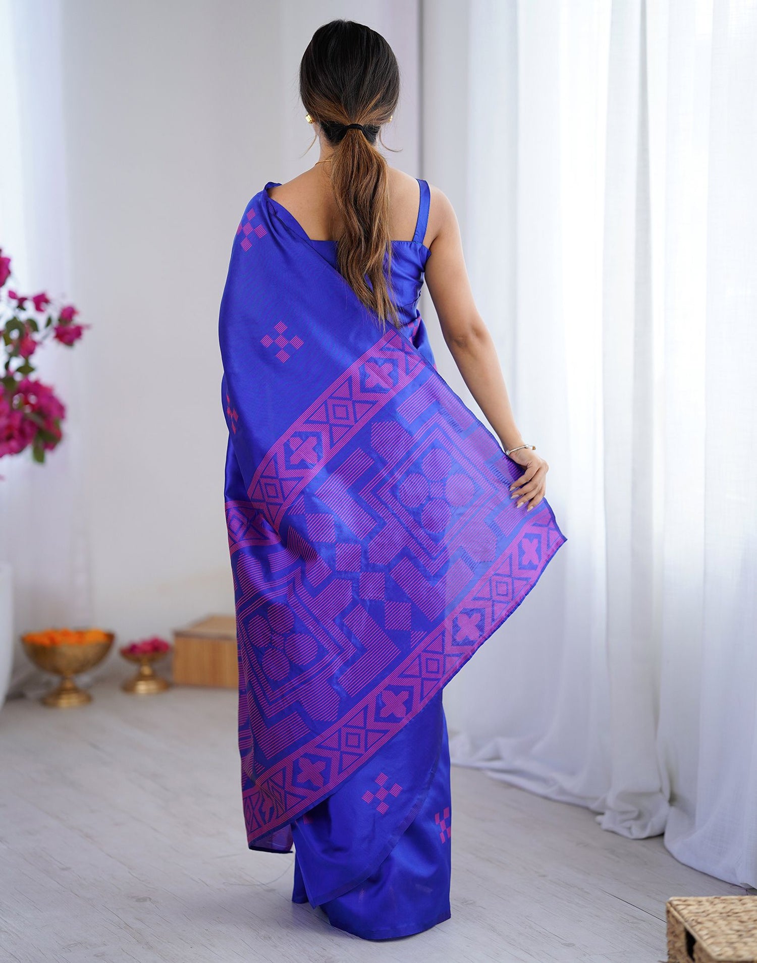 Blue Silk Woven Saree