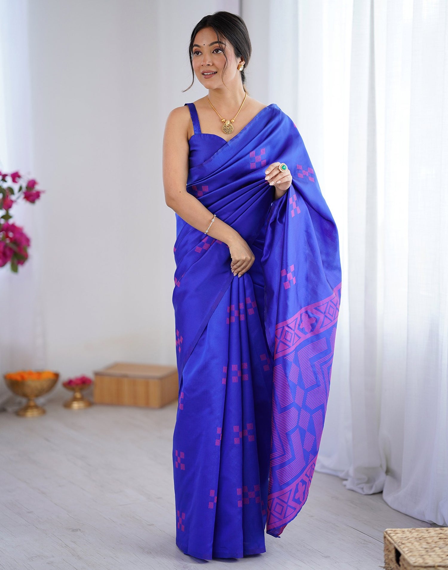 Blue Silk Woven Saree