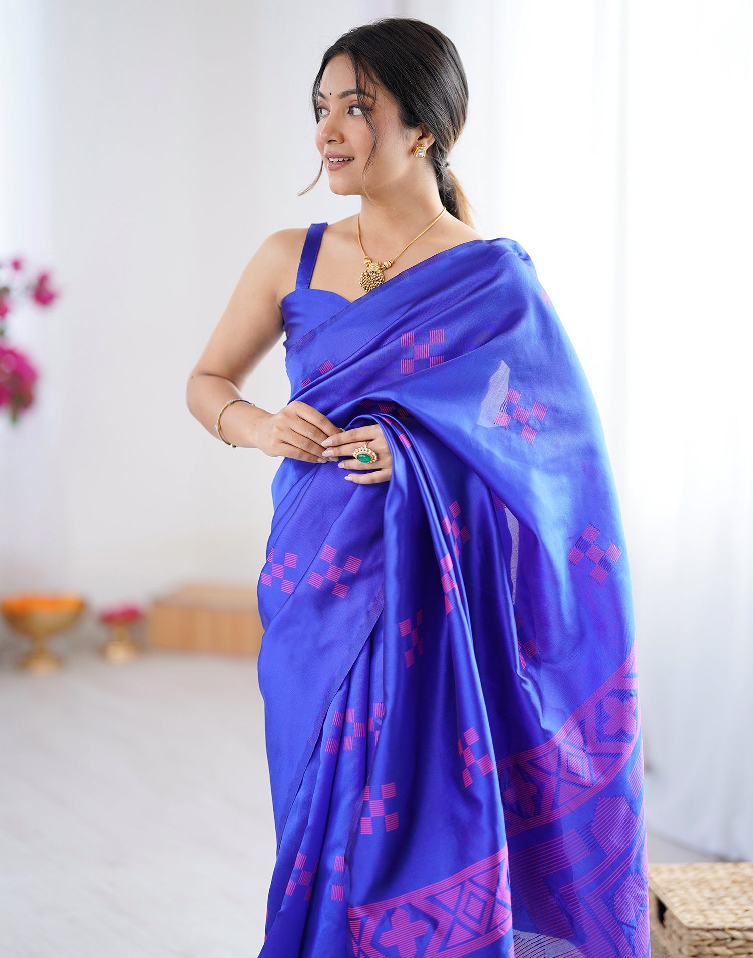 Blue Silk Woven Saree