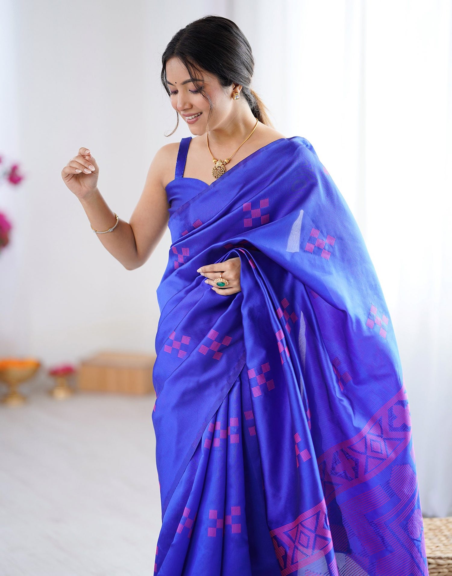 Blue Silk Woven Saree