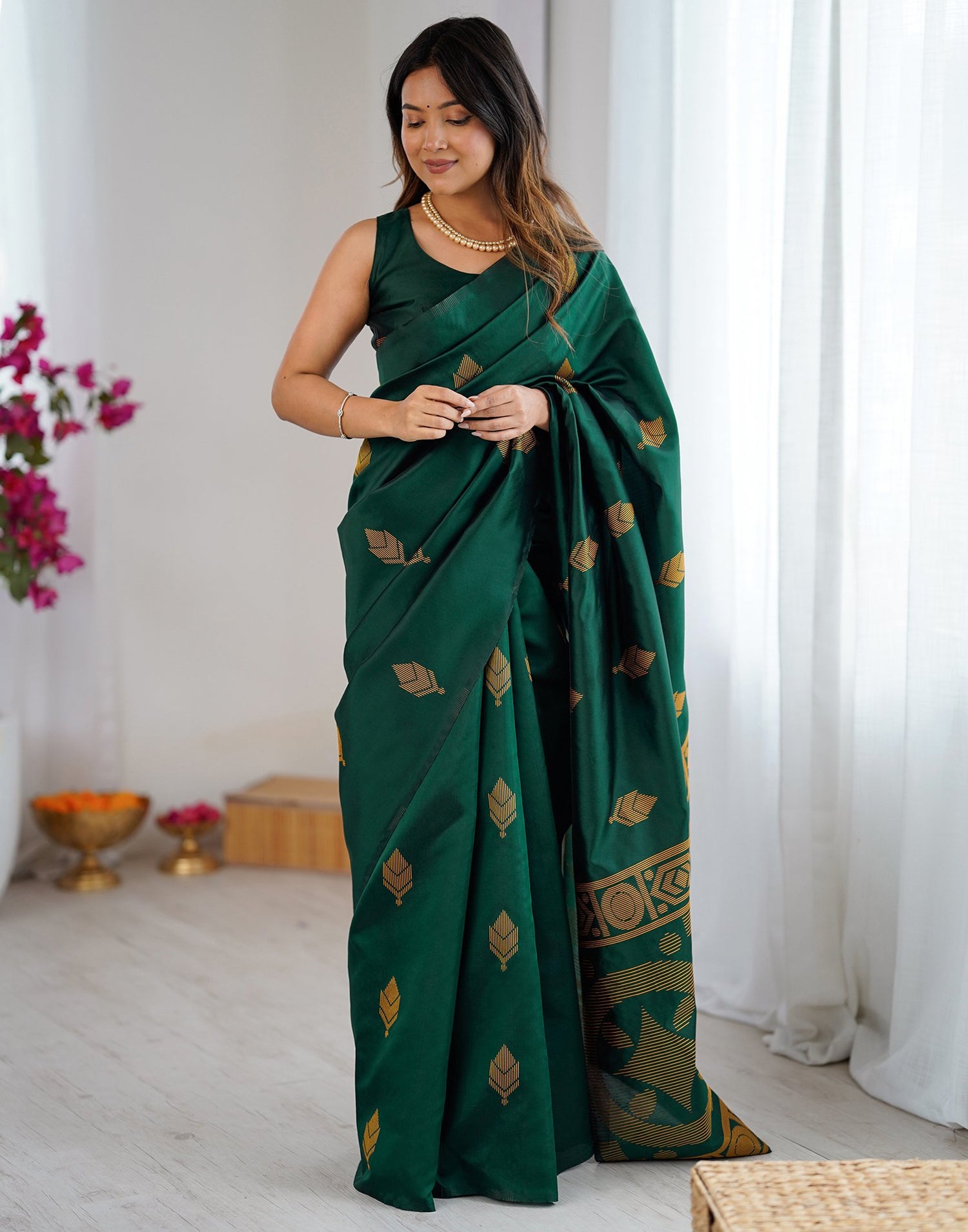 Green Silk Woven Saree