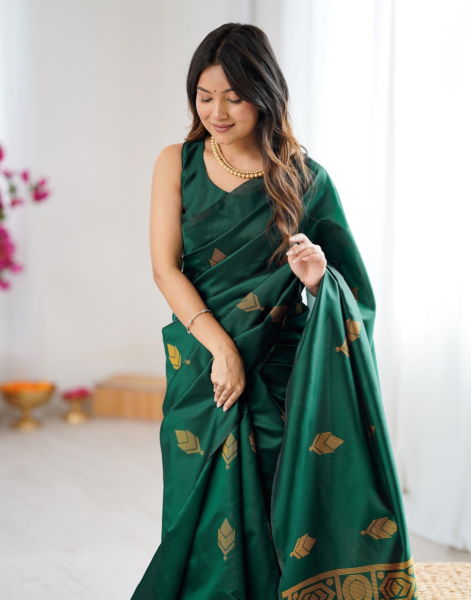 Green Silk Woven Saree