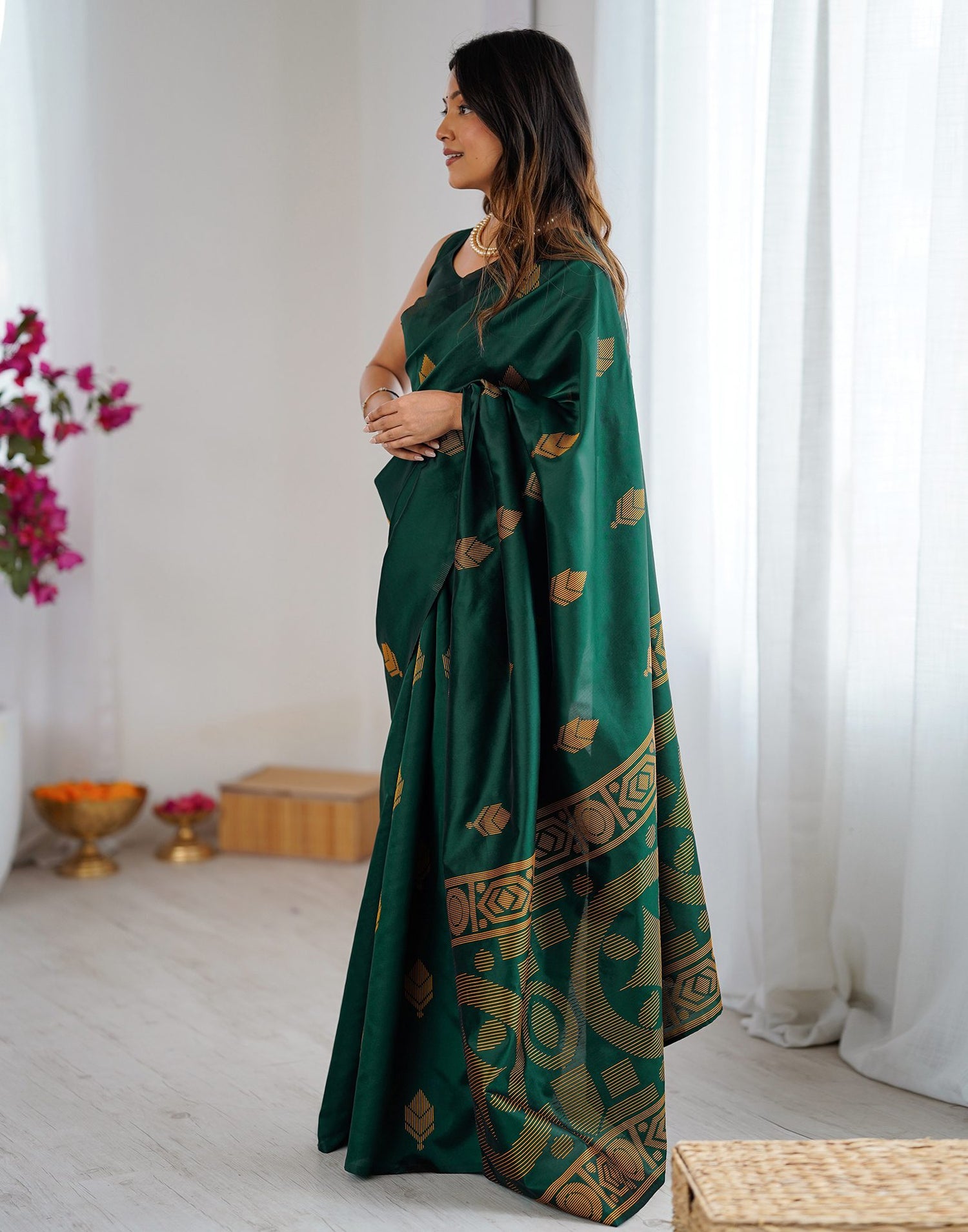 Green Silk Woven Saree