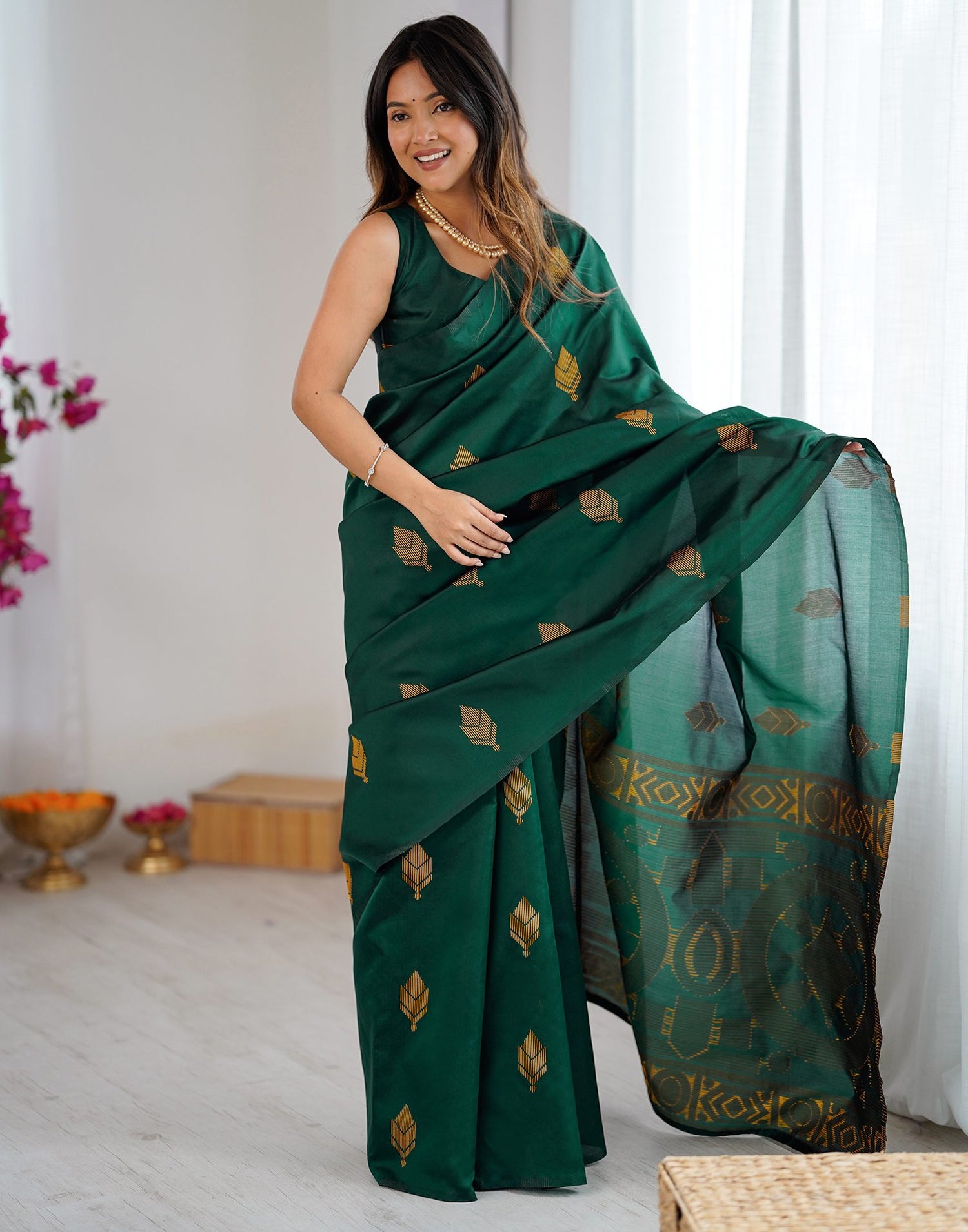Green Silk Woven Saree