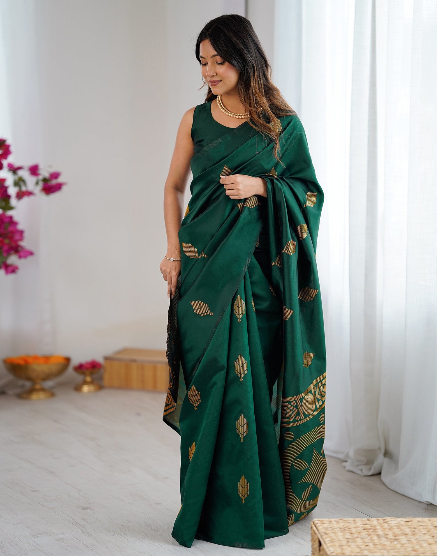 Green Silk Woven Saree