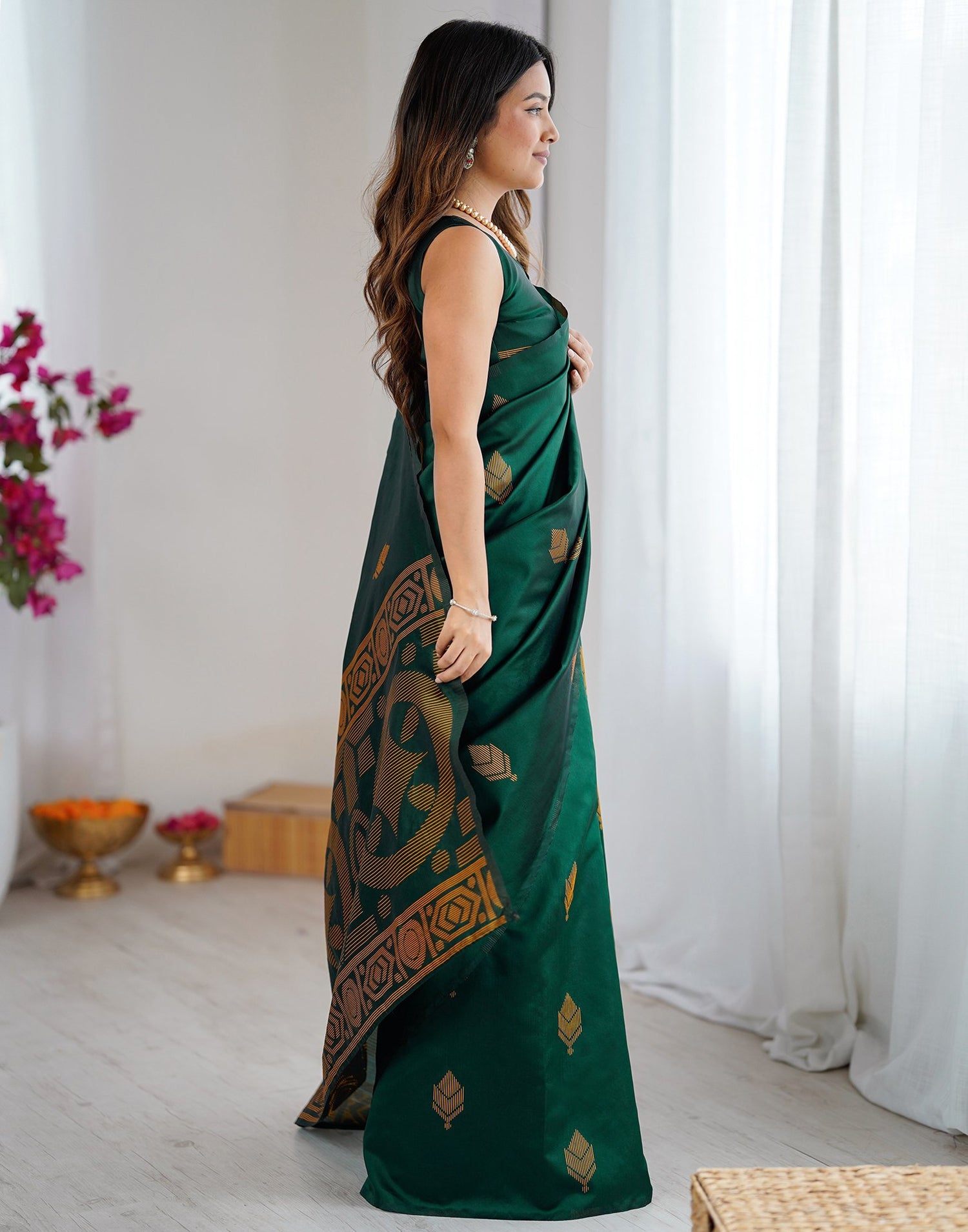 Green Silk Woven Saree