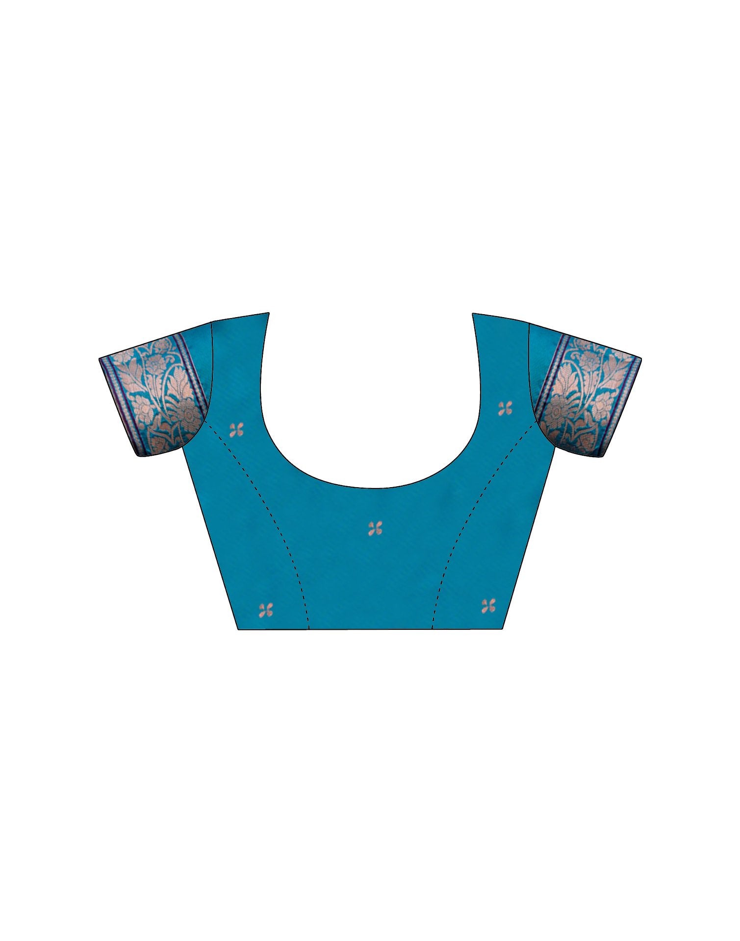 Teal Blue Silk Woven Saree