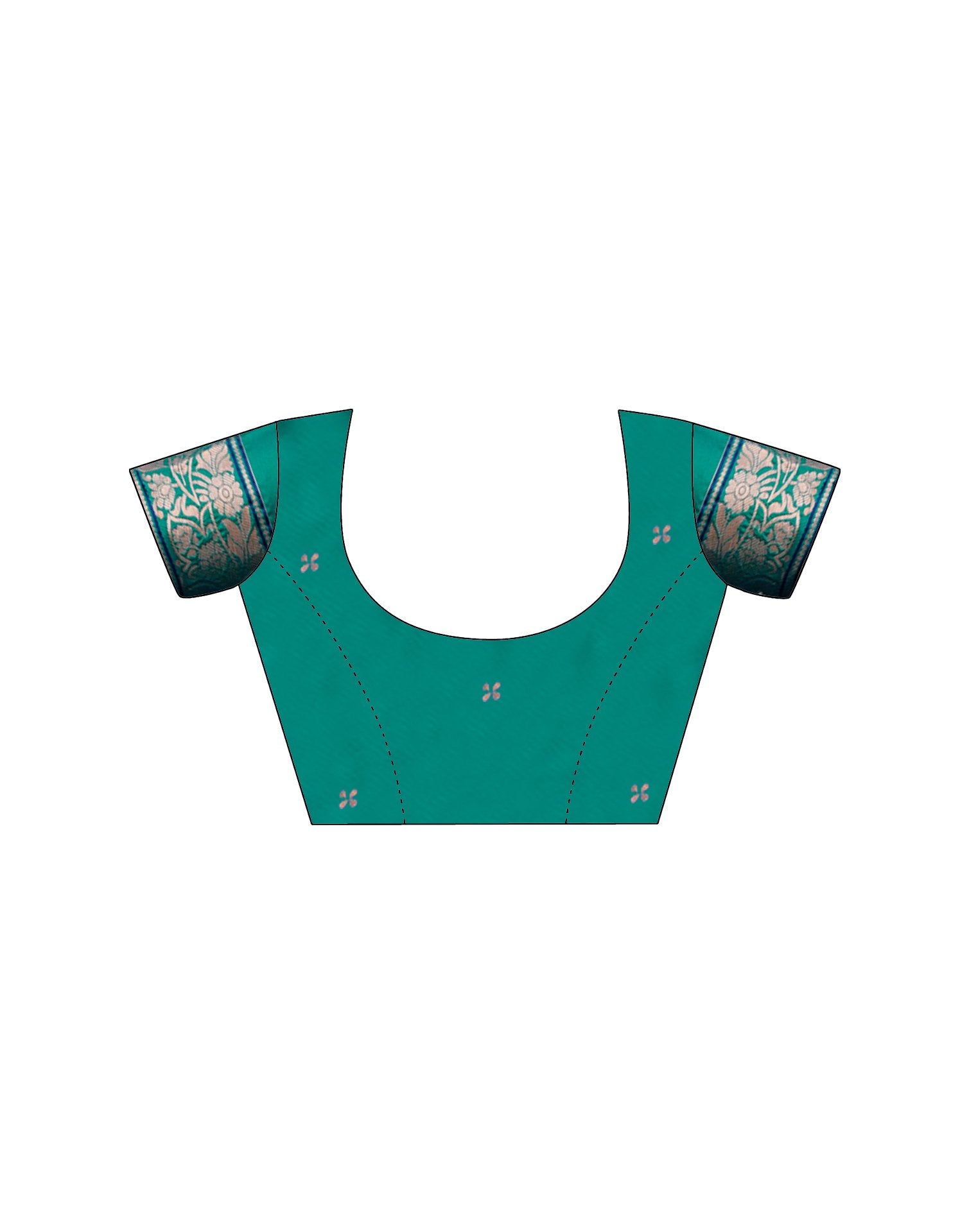 Teal Green Silk Woven Saree