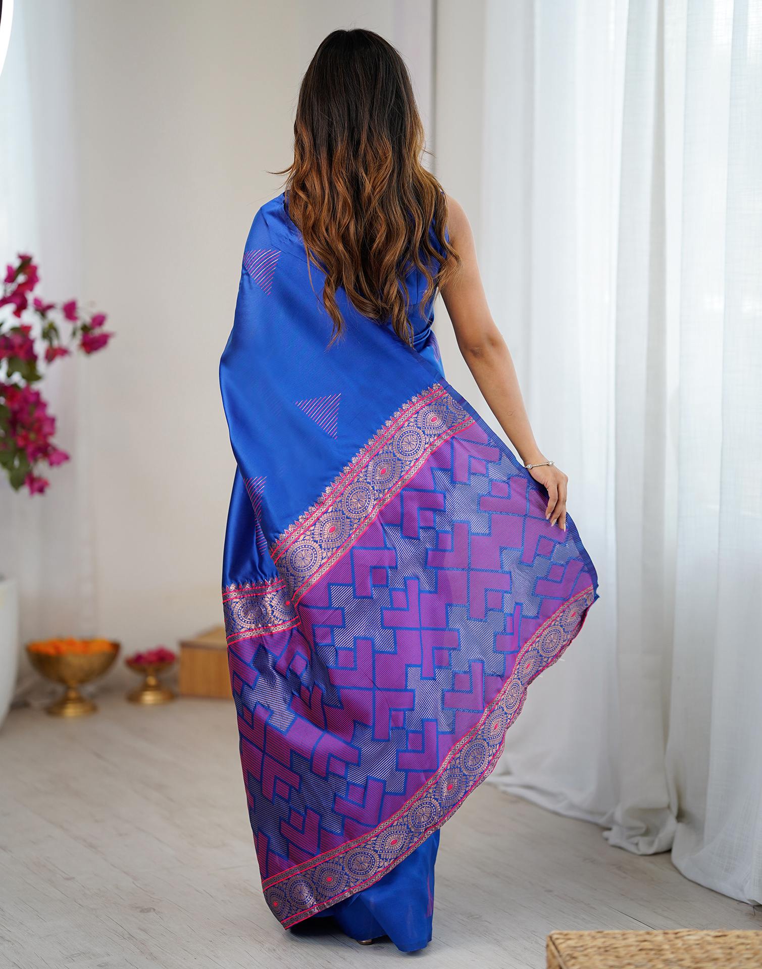 Blue Silk Woven Saree