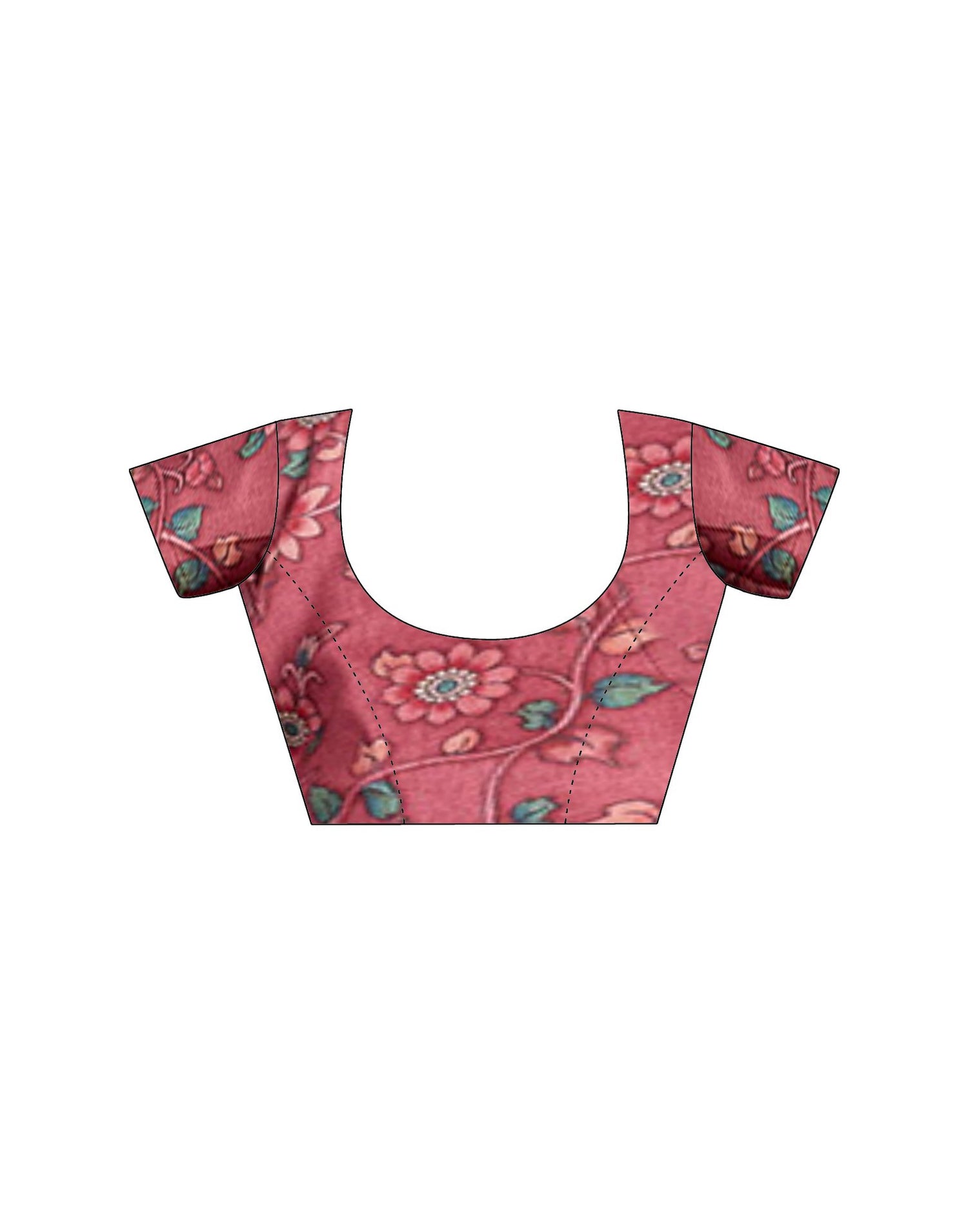 Peach Chiffon Woven Saree