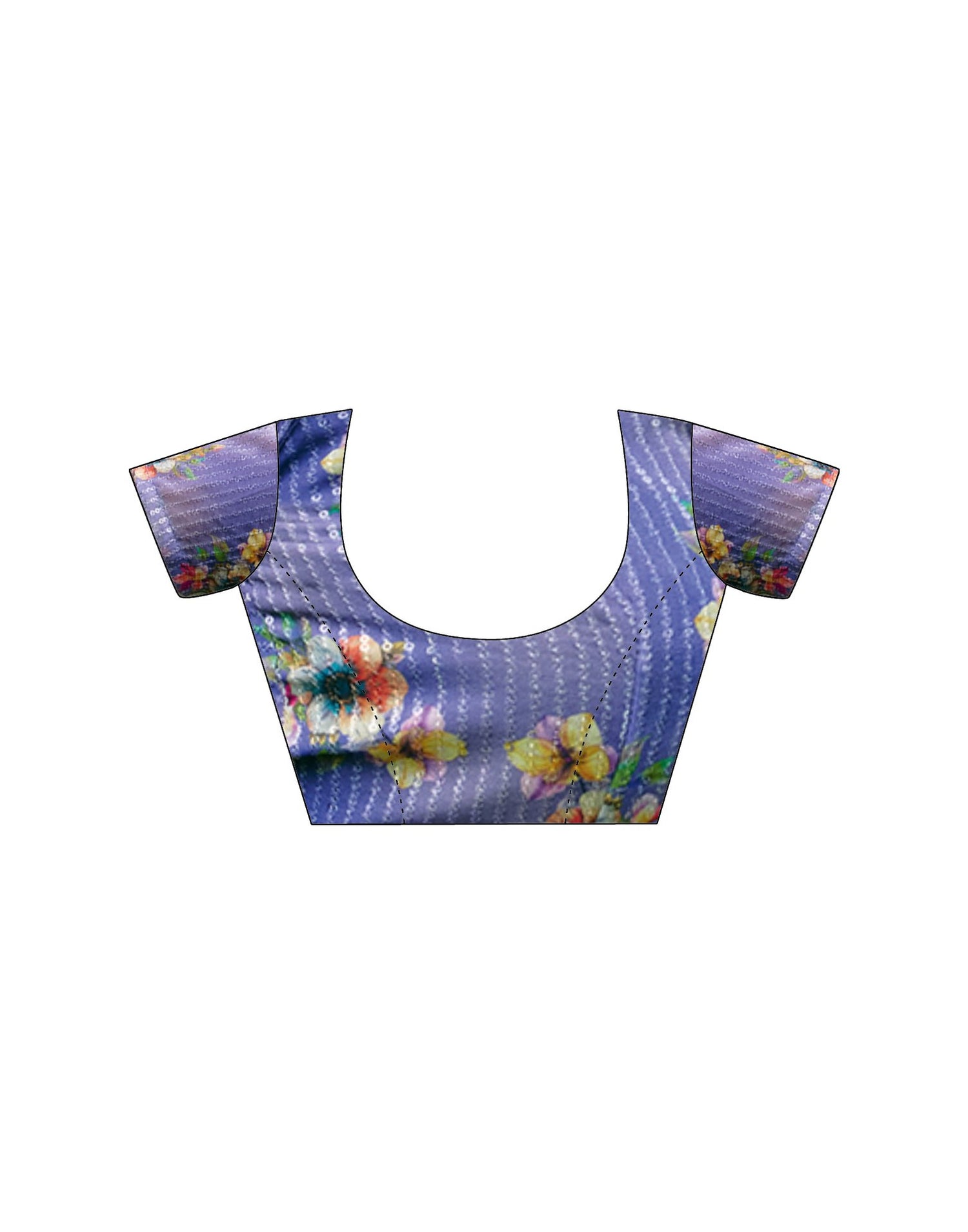 Violet Chiffon Zari Stripe Saree