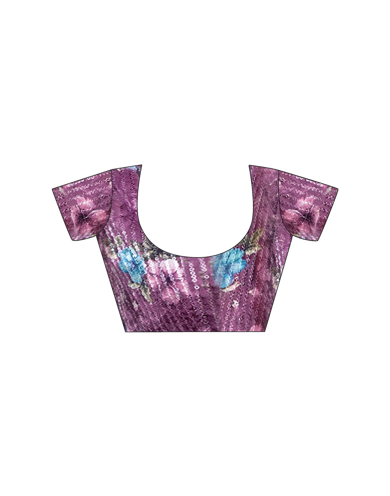 Dark Purple Chiffon Zari Stripe Saree