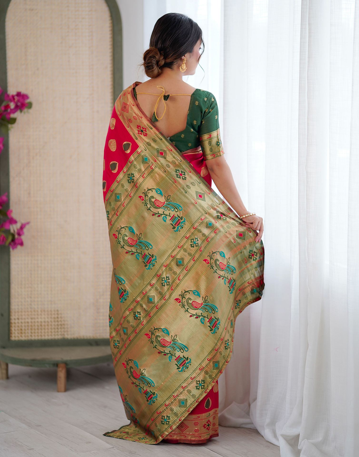 Red Silk Woven Saree