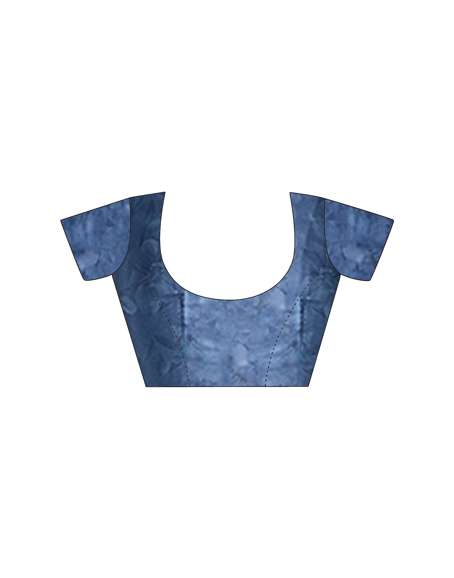 Dusty Light Blue Satin Floral Printed Saree