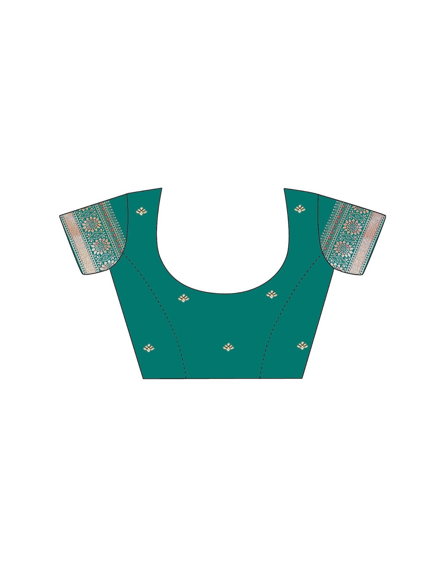 Teal Green Silk Woven Saree