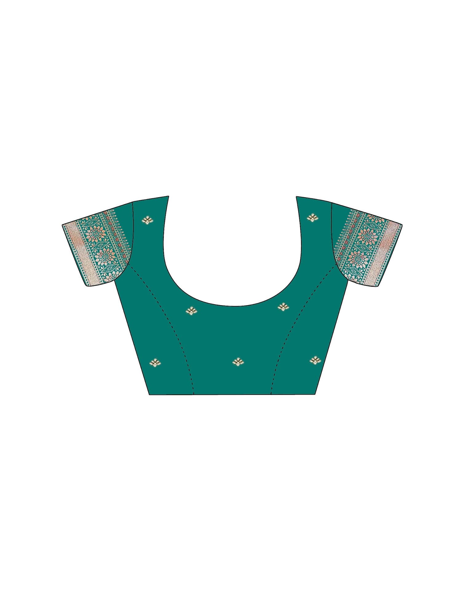 Teal Green Silk Woven Saree