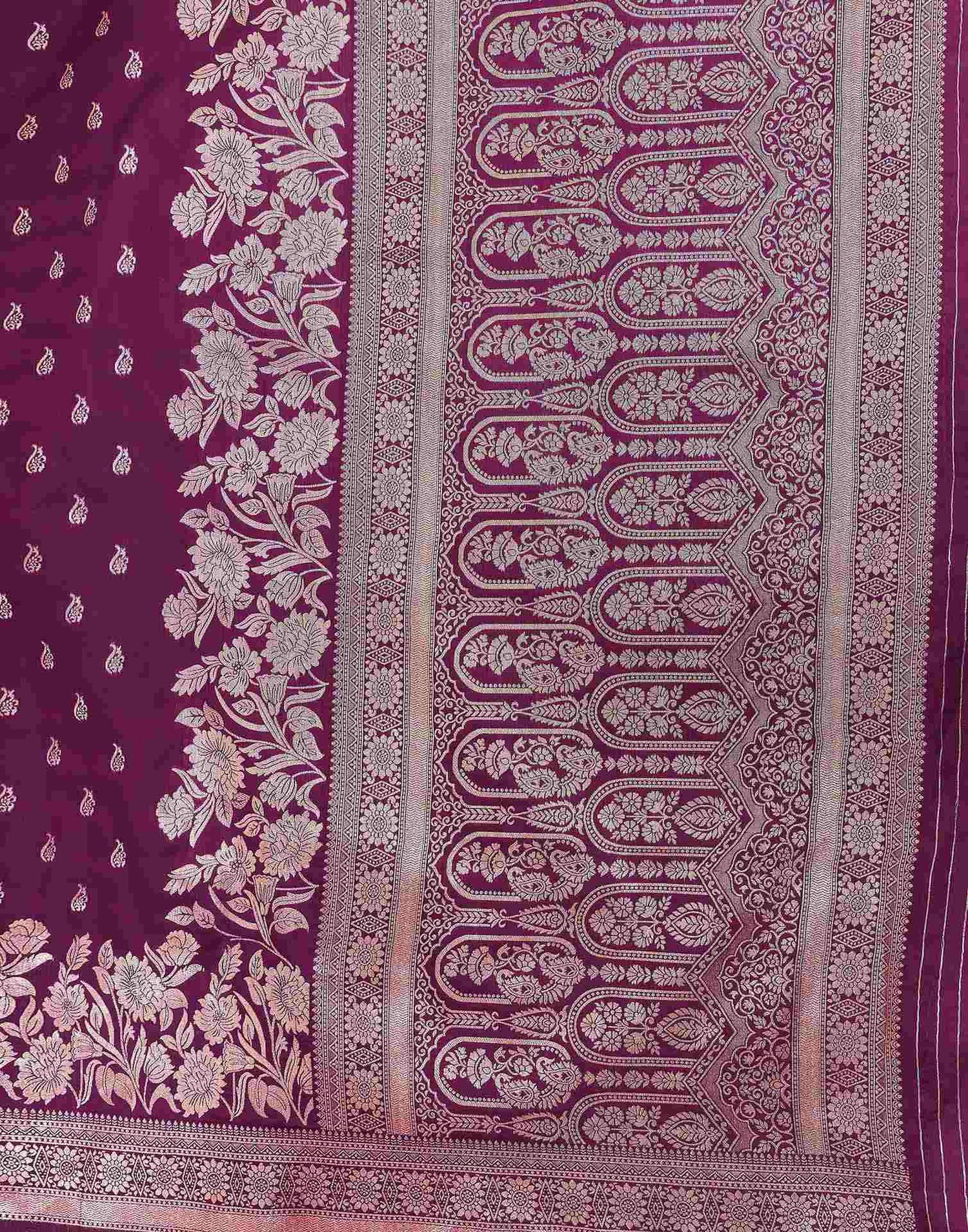 Dark Purple Silk Woven Saree