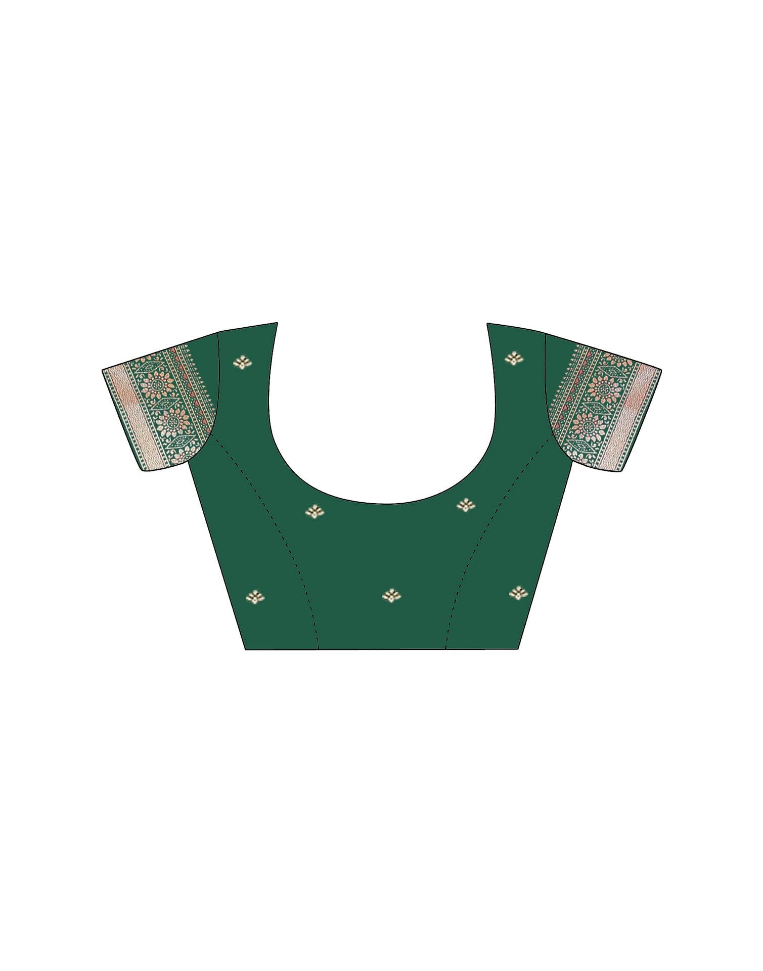 Dark Green Silk Woven Saree