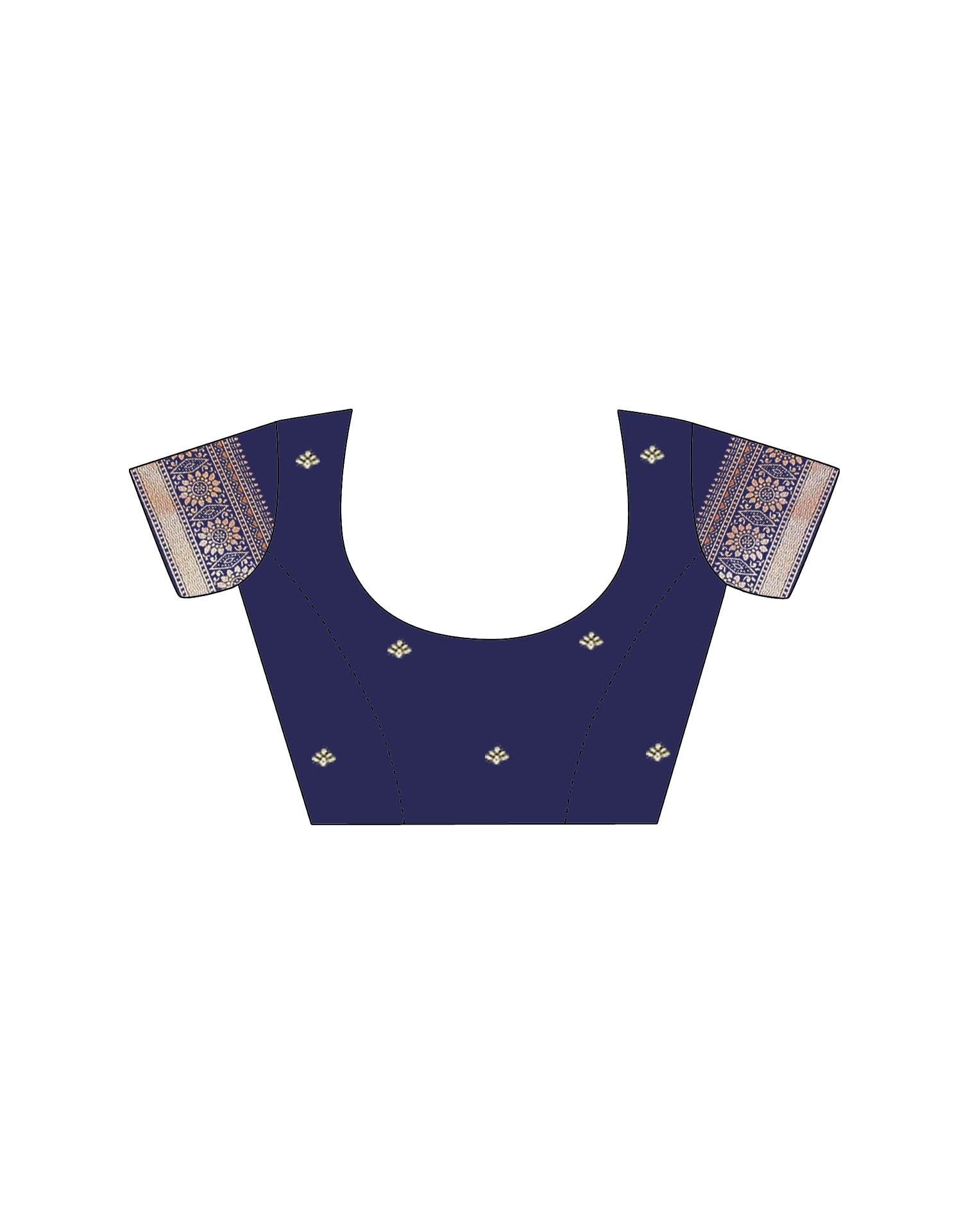 Navy Blue Silk Woven Saree