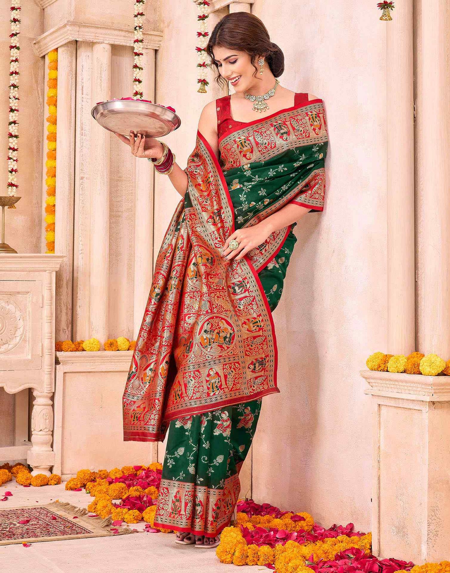 Green Silk Woven Saree