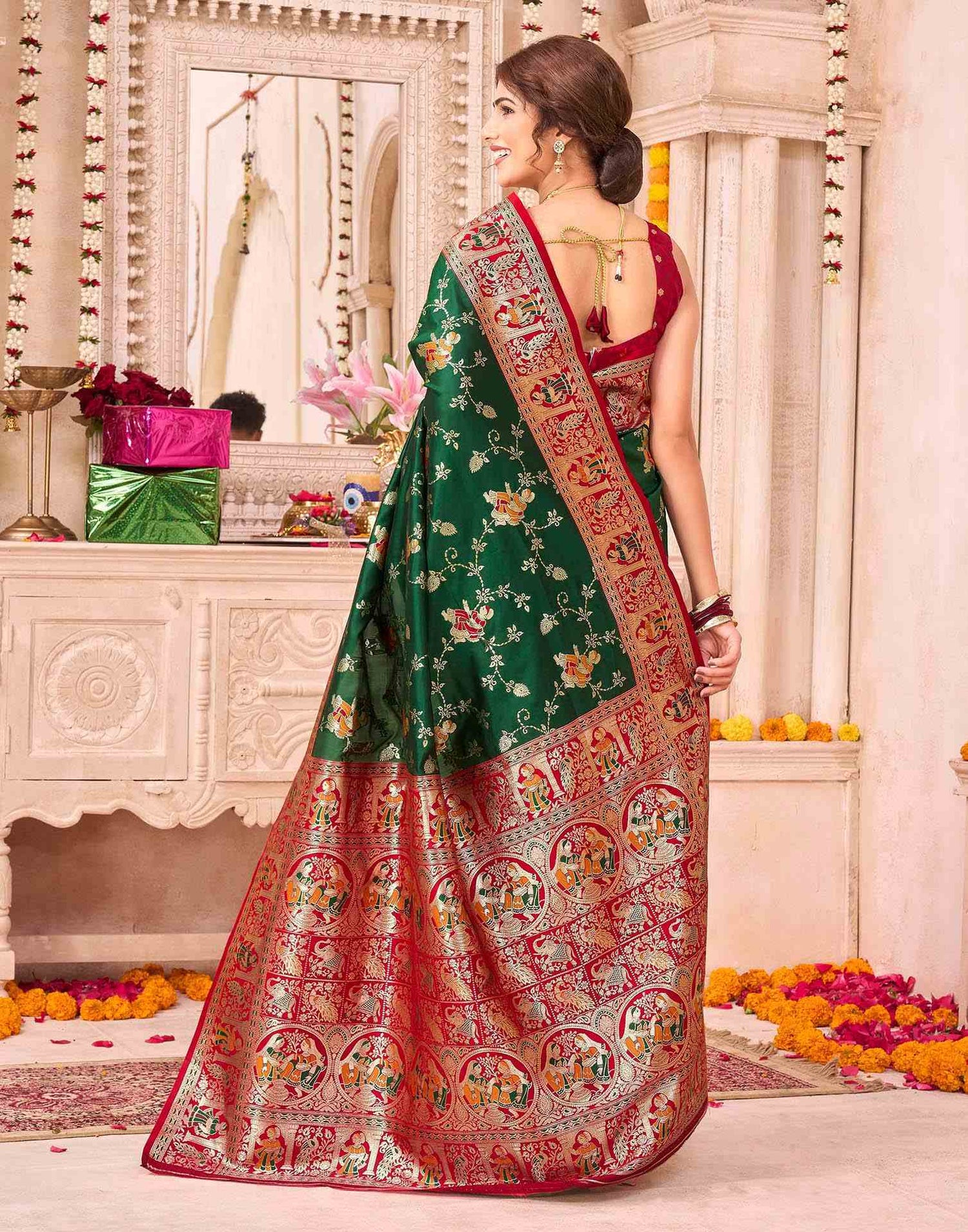 Green Silk Woven Saree