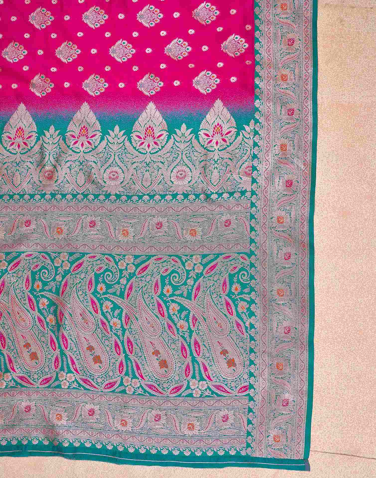 Rani Pink Silk Woven Saree