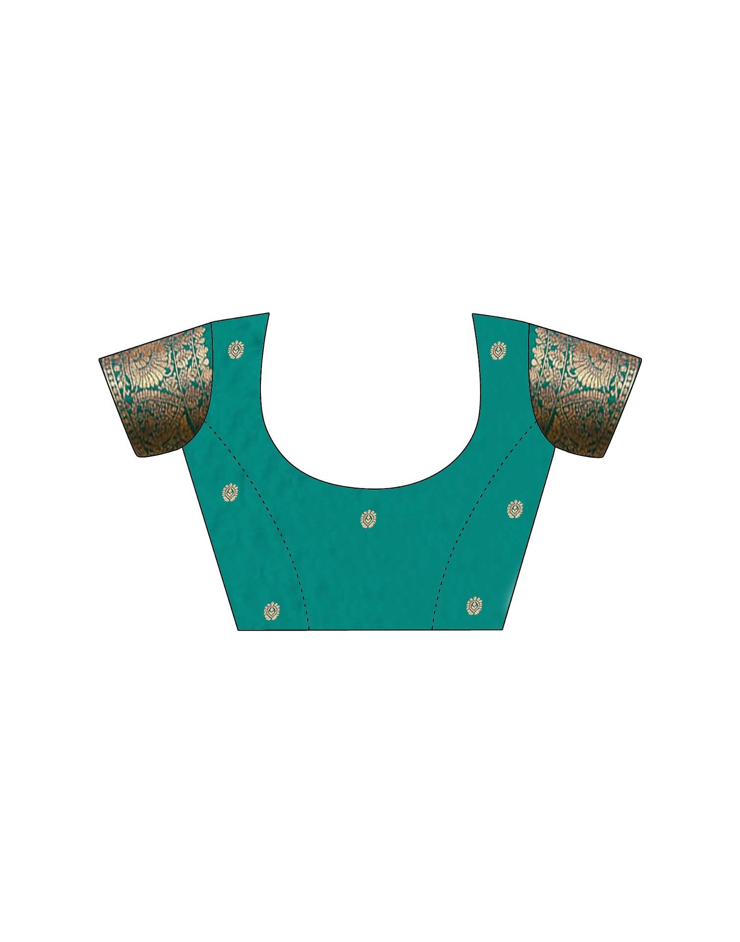 Teal Green Silk Woven Saree