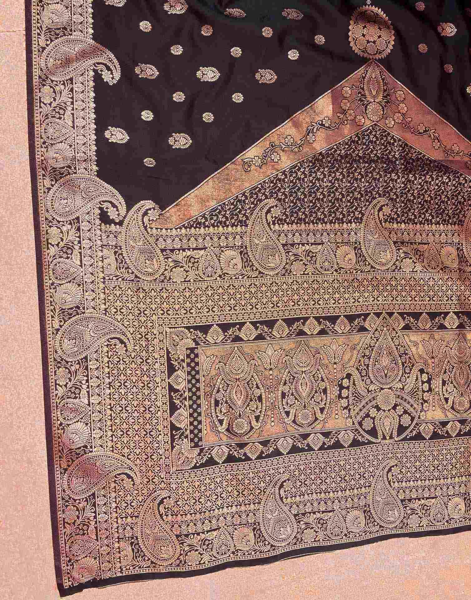Coffee Brown Silk Woven Saree