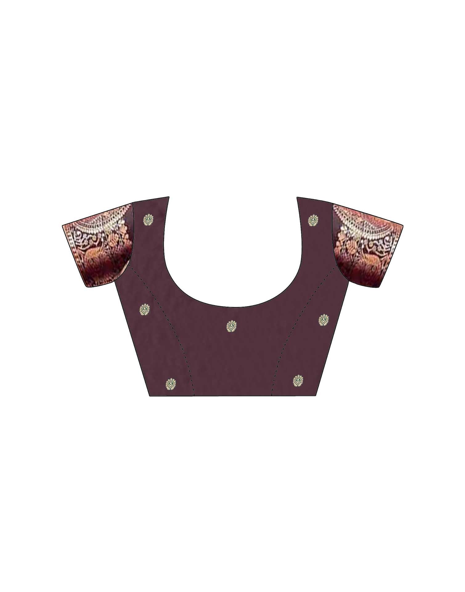Coffee Brown Silk Woven Saree