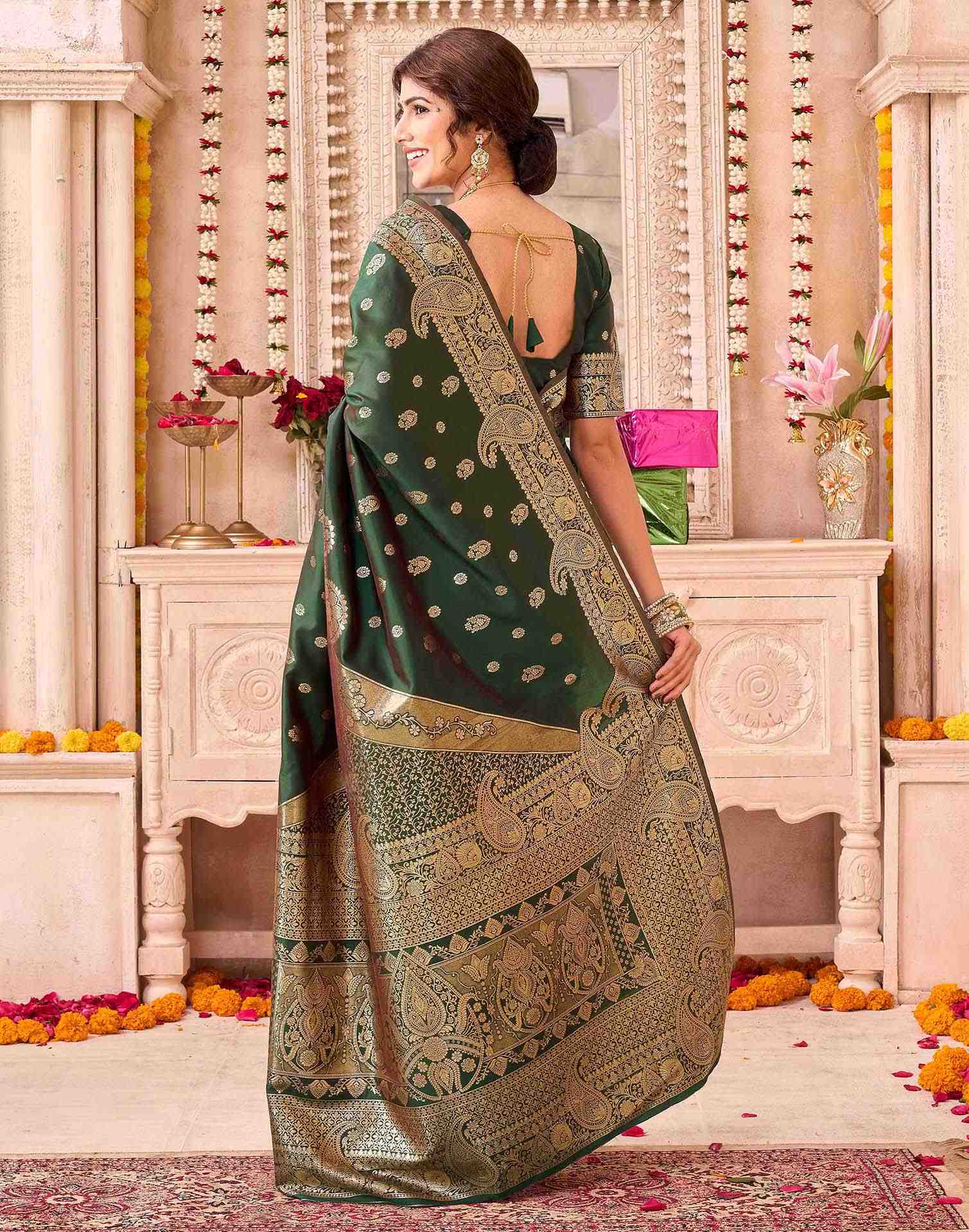 Green Silk Woven Saree