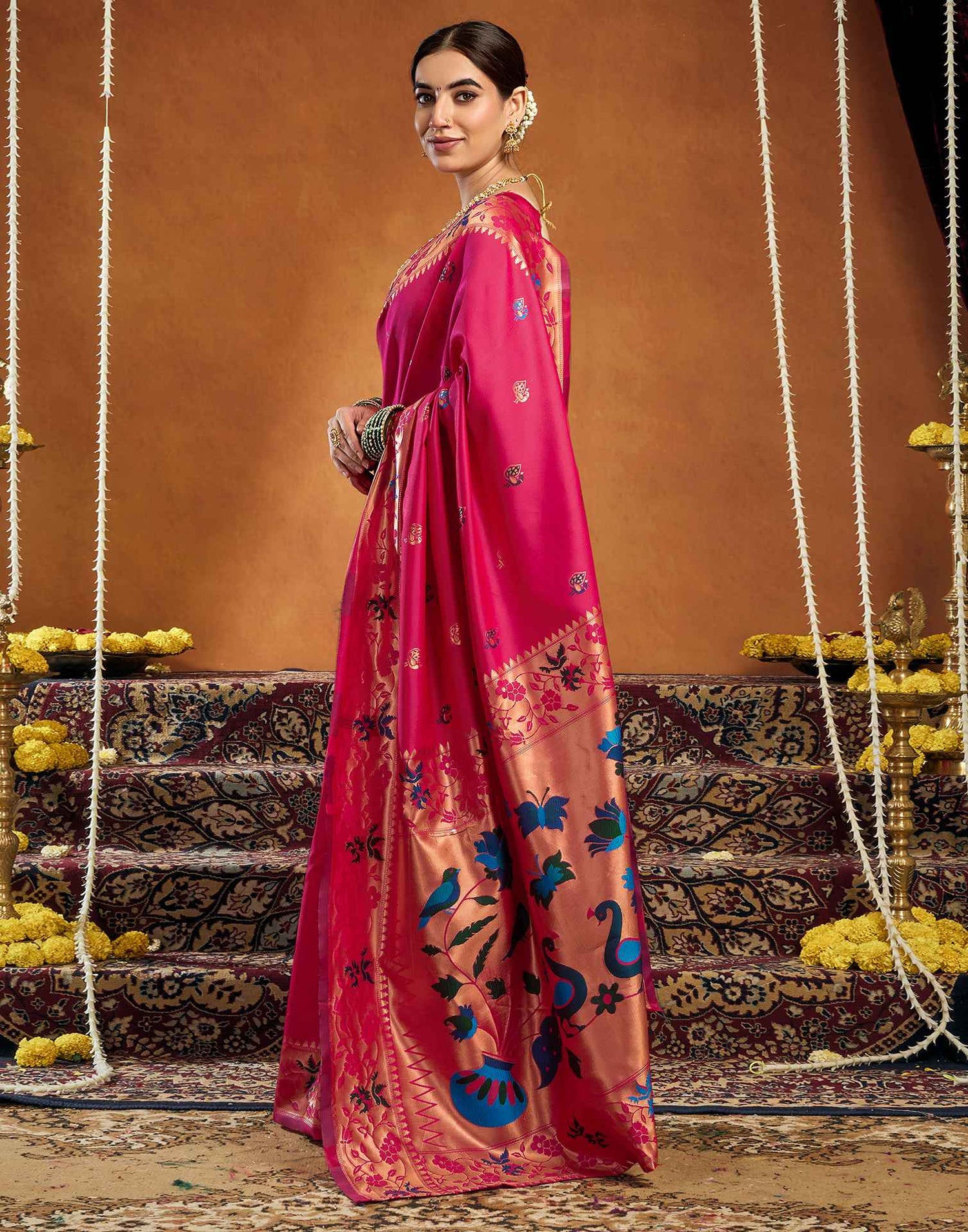 Pink Silk Woven Paithani Saree