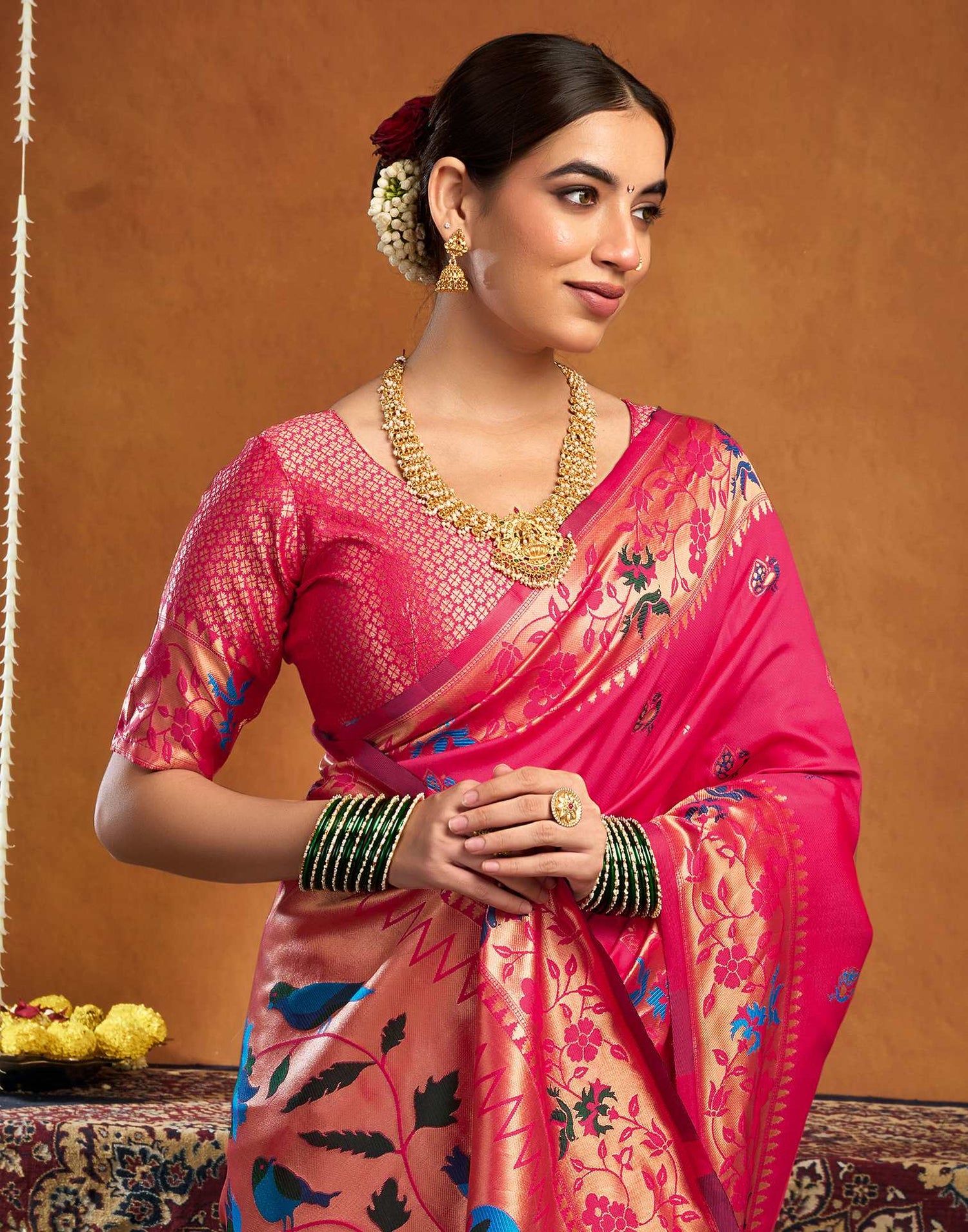 Pink Silk Woven Paithani Saree